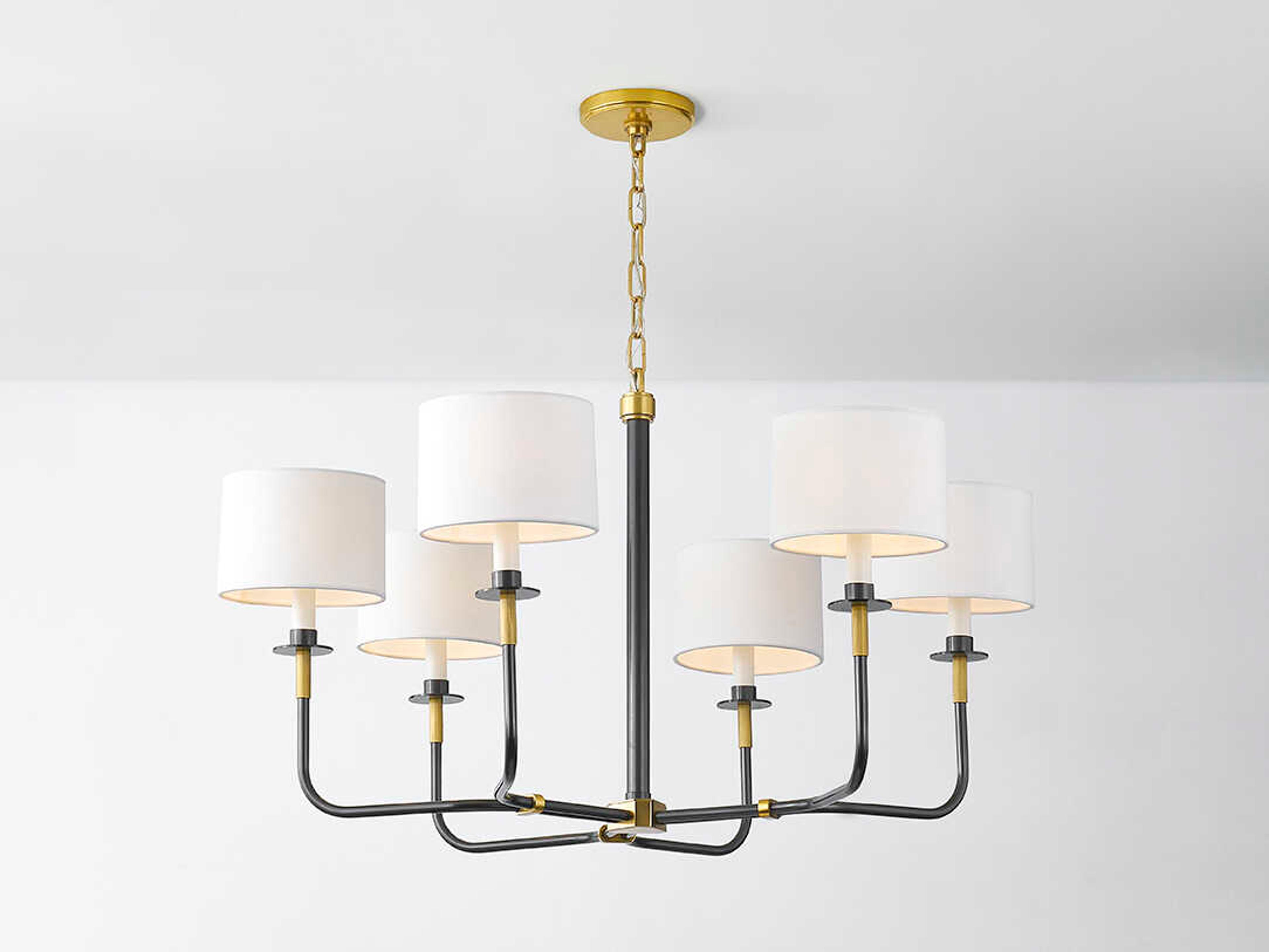 Hudson Valley Paramus 6-Light Aged Old Bronze Candelabra Drum Chandelier