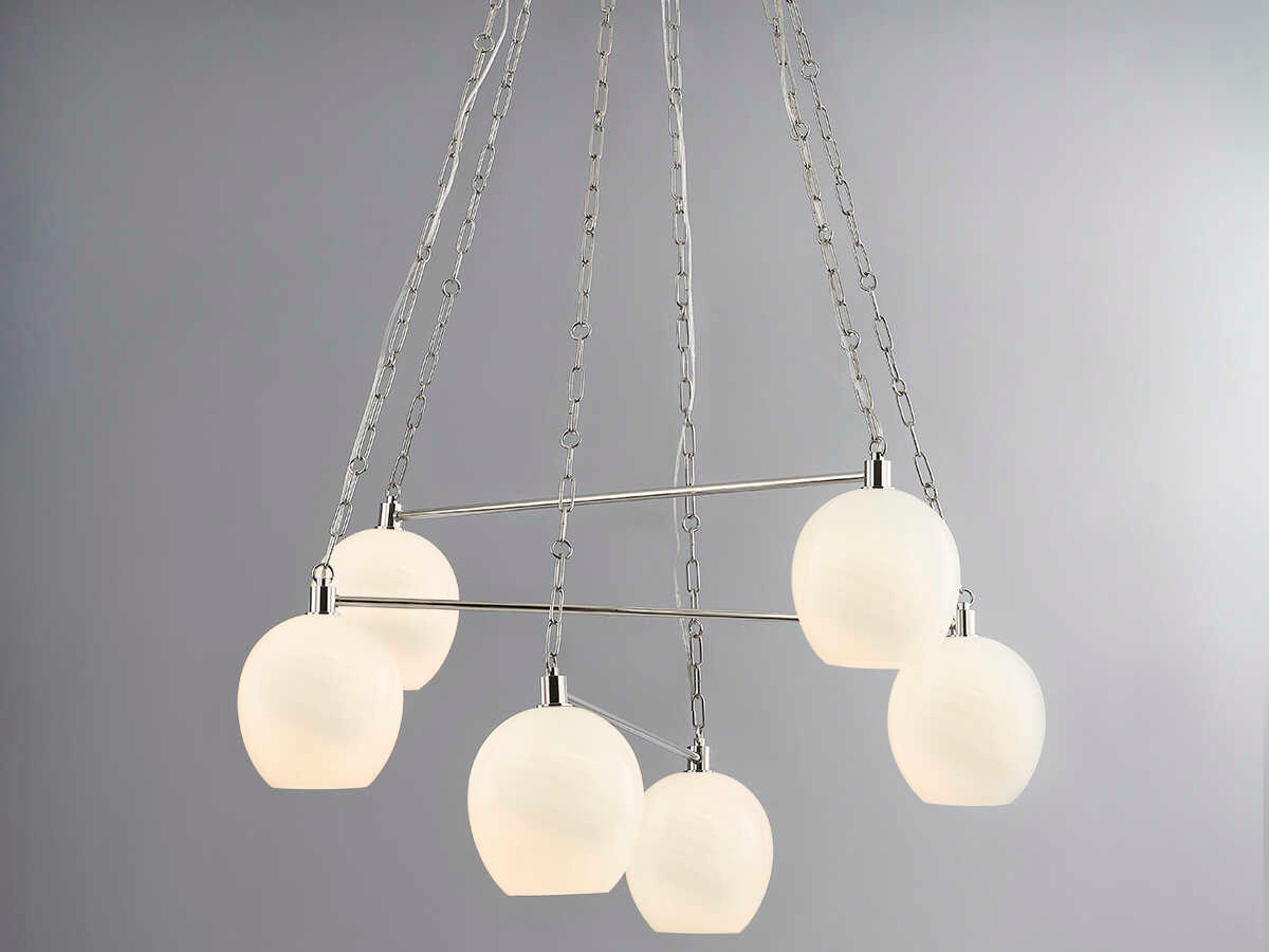 Hudson Valley Asbury Park 6-Light Polished Nickel Globe Chandelier