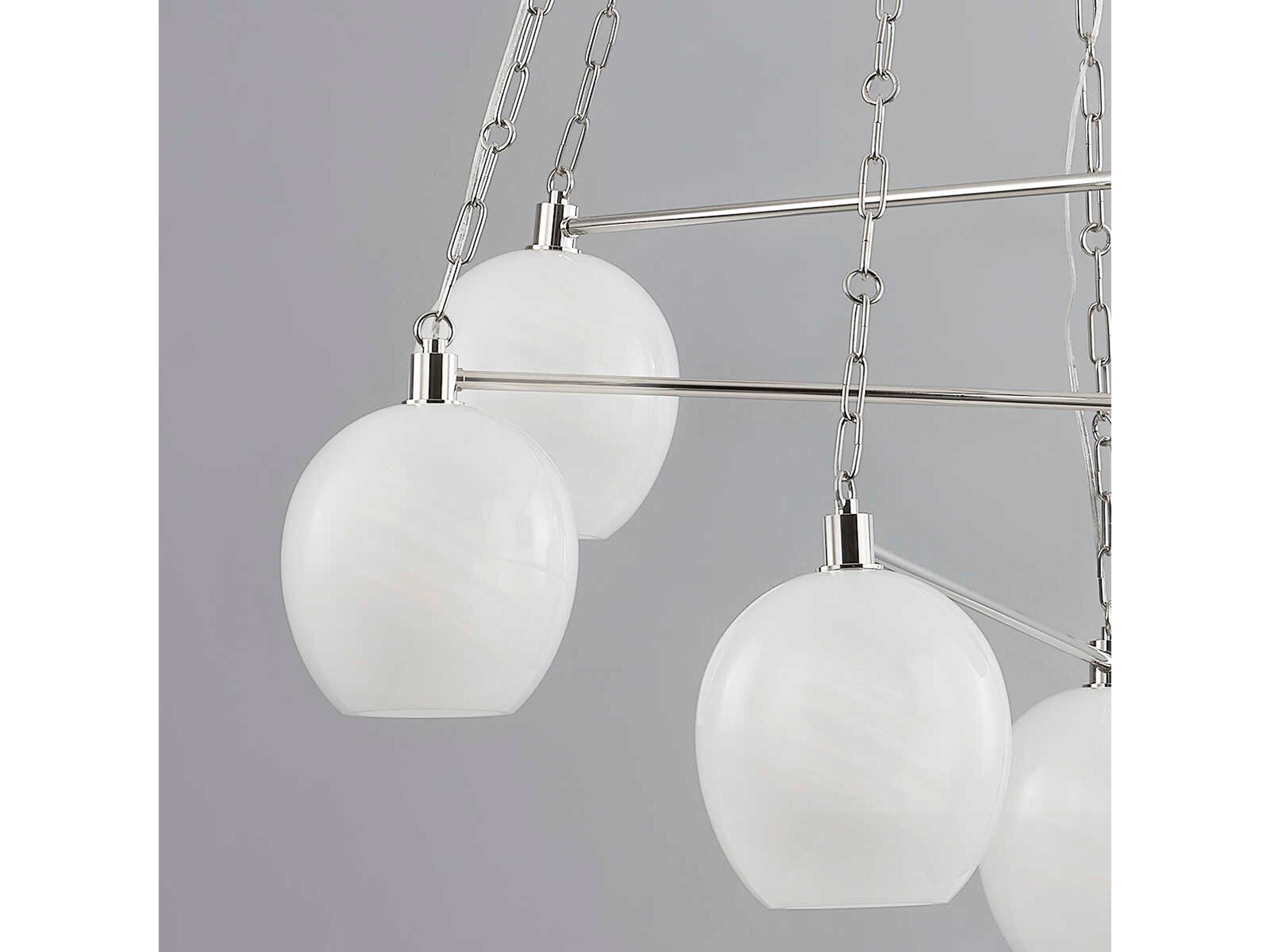 Hudson Valley Asbury Park 6-Light Polished Nickel Globe Chandelier