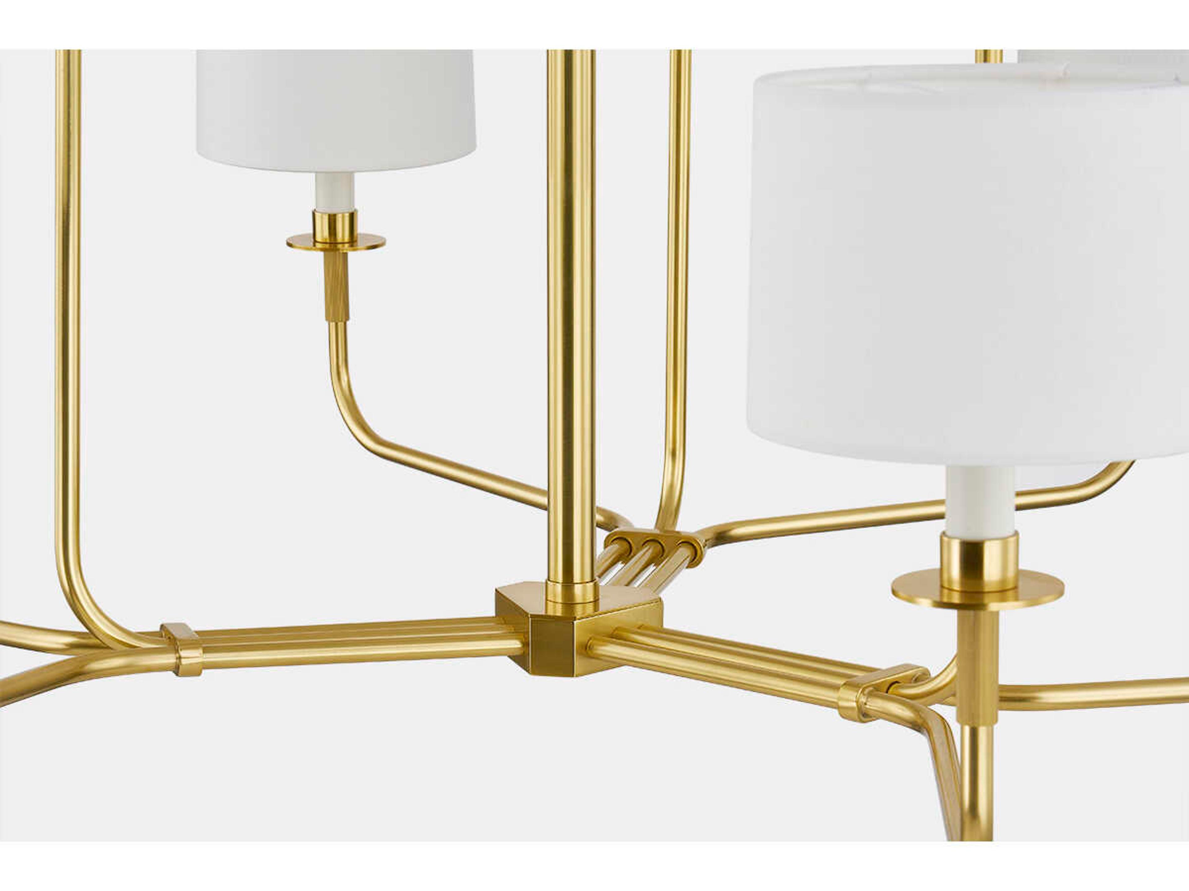 Hudson Valley Paramus 9-Light Aged Brass Candelabra Drum Chandelier