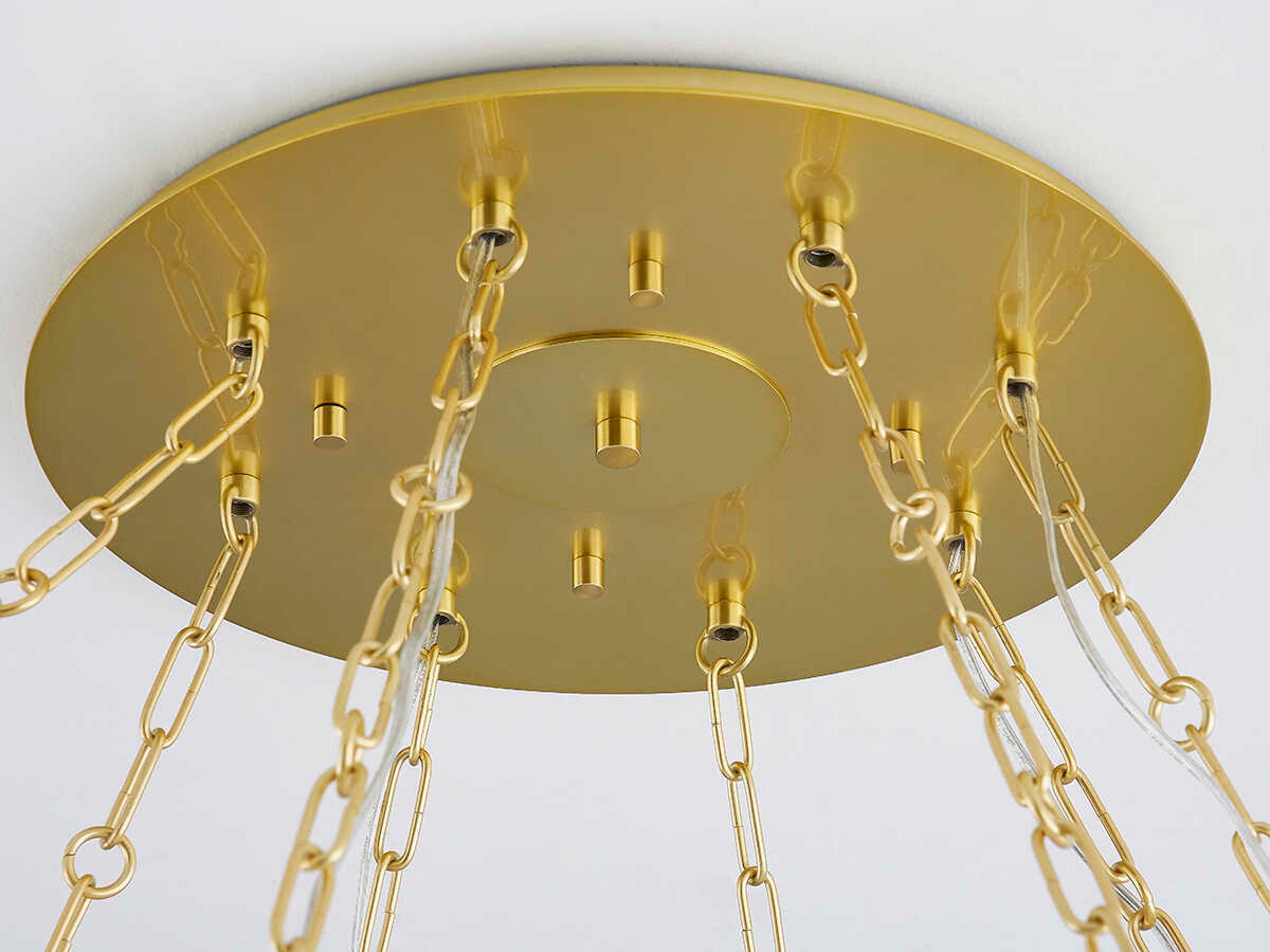 Hudson Valley Asbury Park 8-Light Aged Brass Glass Globe Chandelier