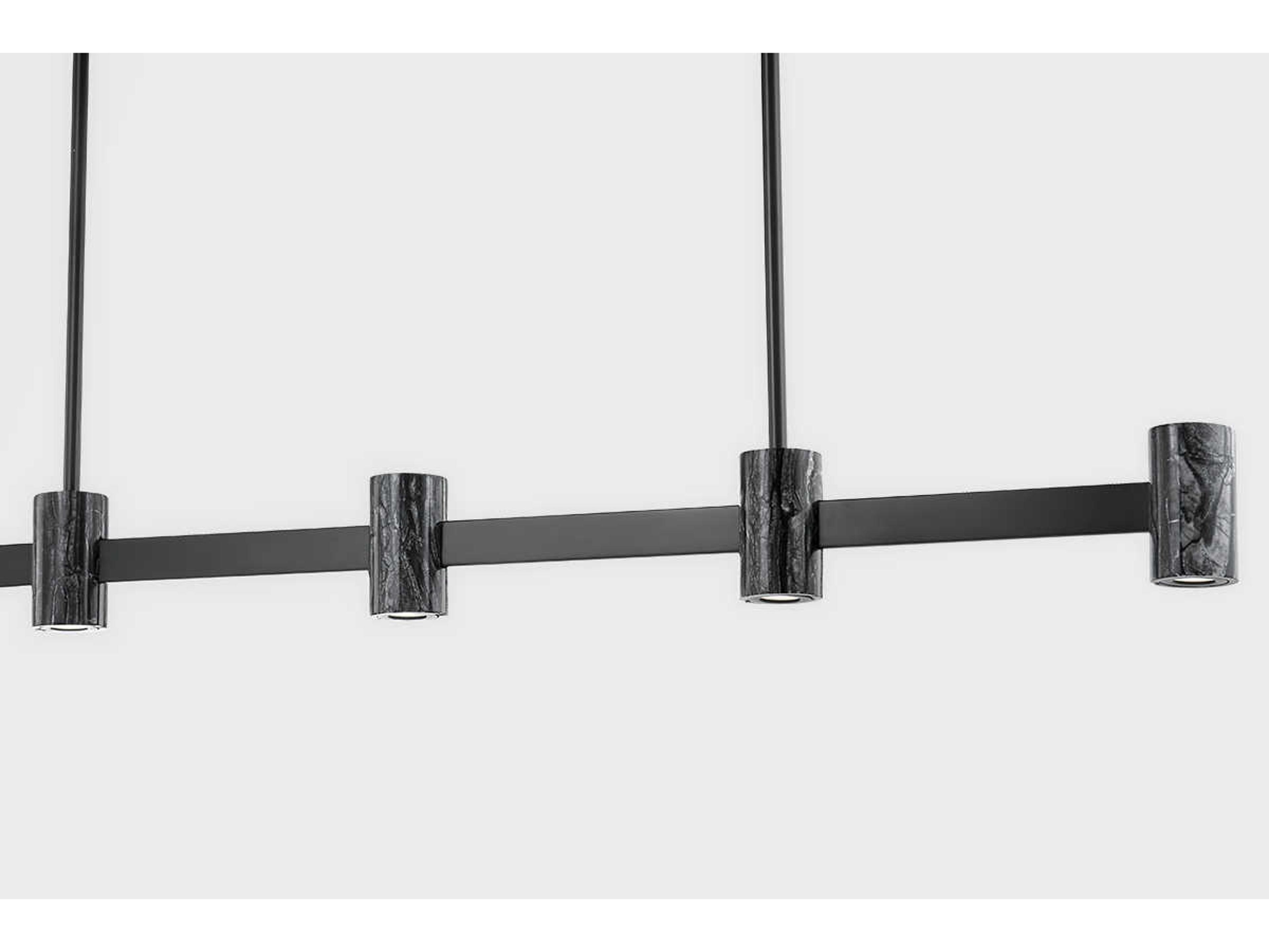 Hudson Valley Predock 5-Light Black Brass LED Cylinder Island Pendant