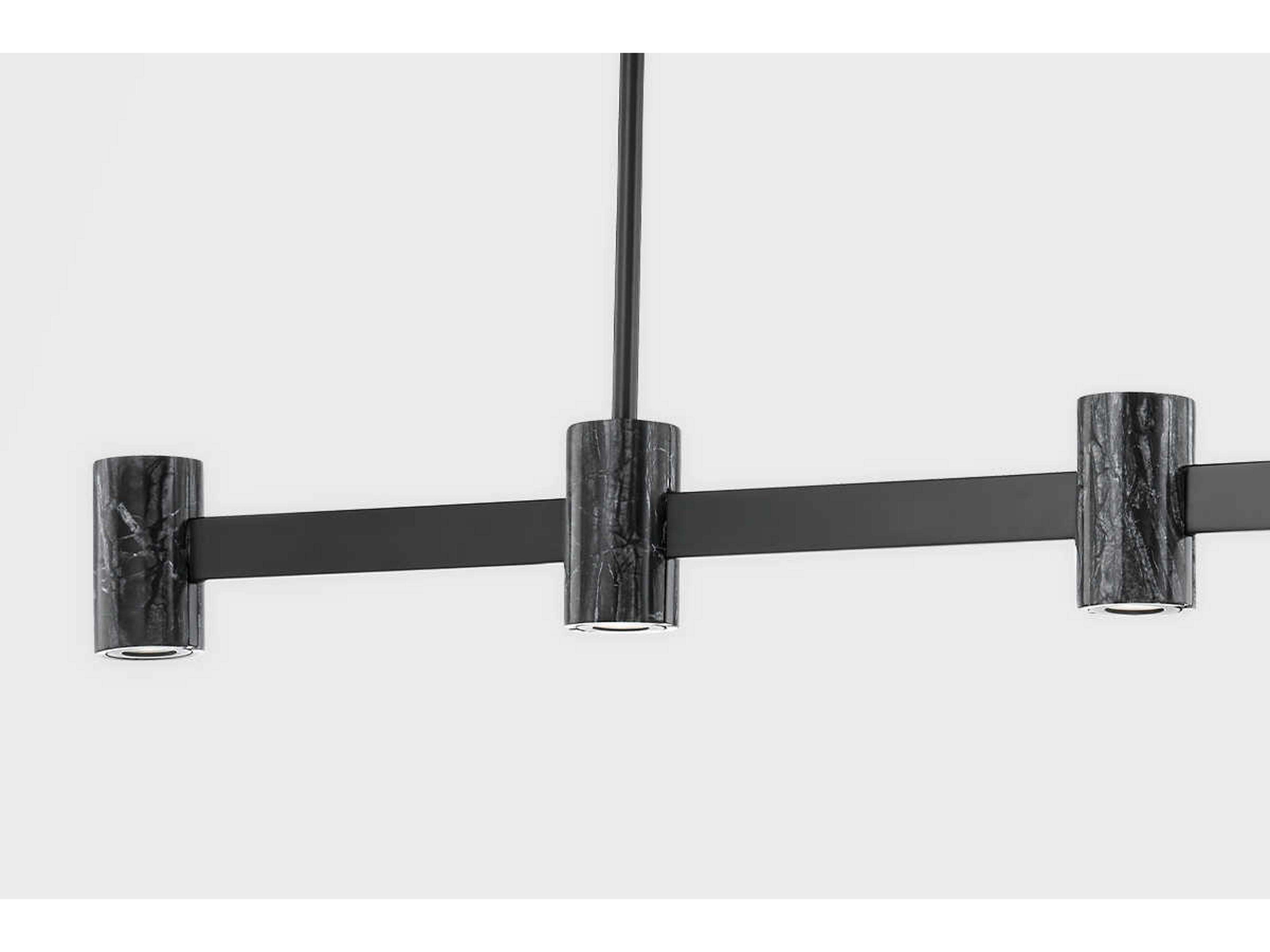 Hudson Valley Predock 5-Light Black Brass LED Cylinder Island Pendant