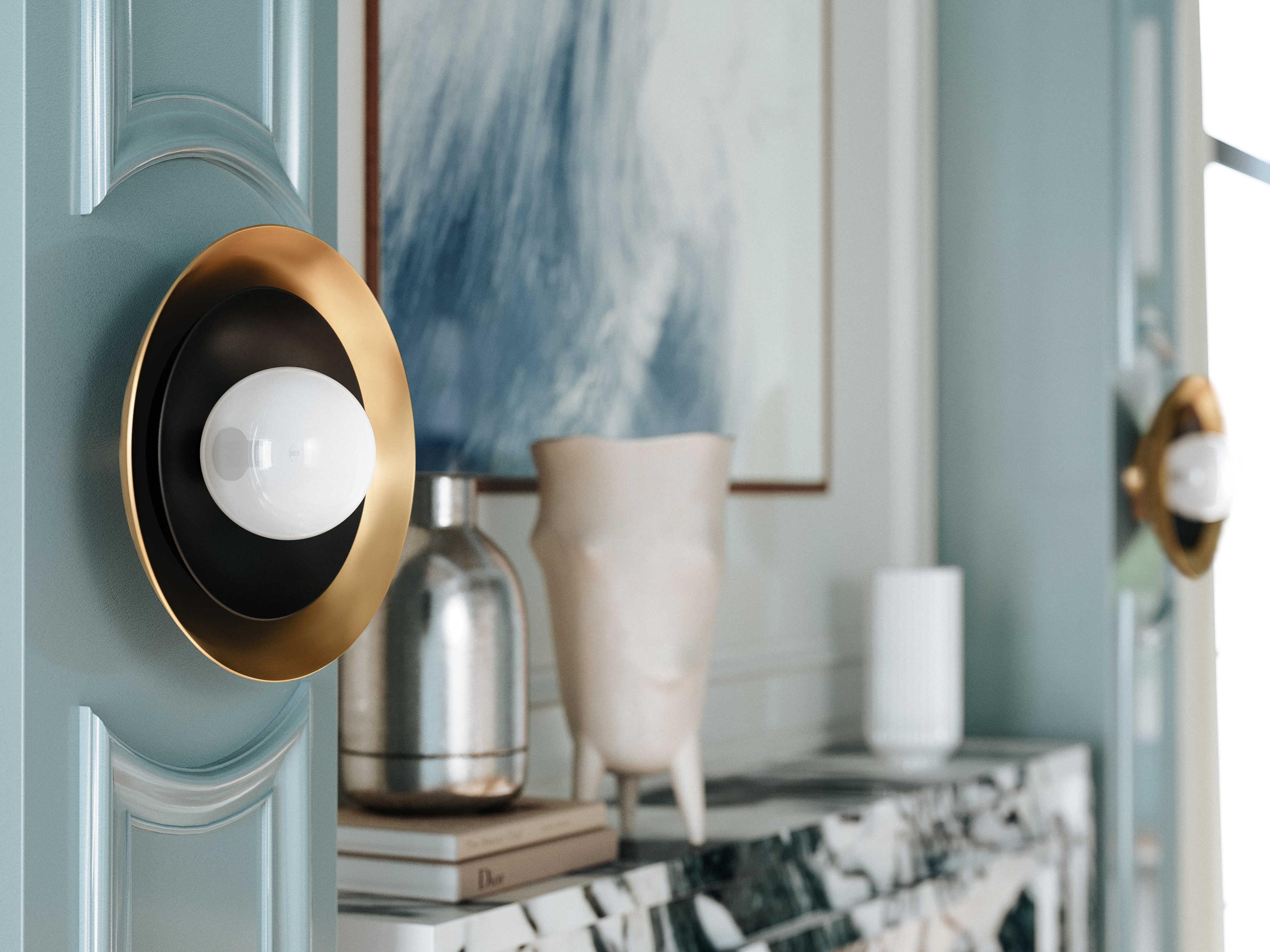 Hudson Valley Tobia 1-Light Aged Old Bronze Glass Globe Flush Mount