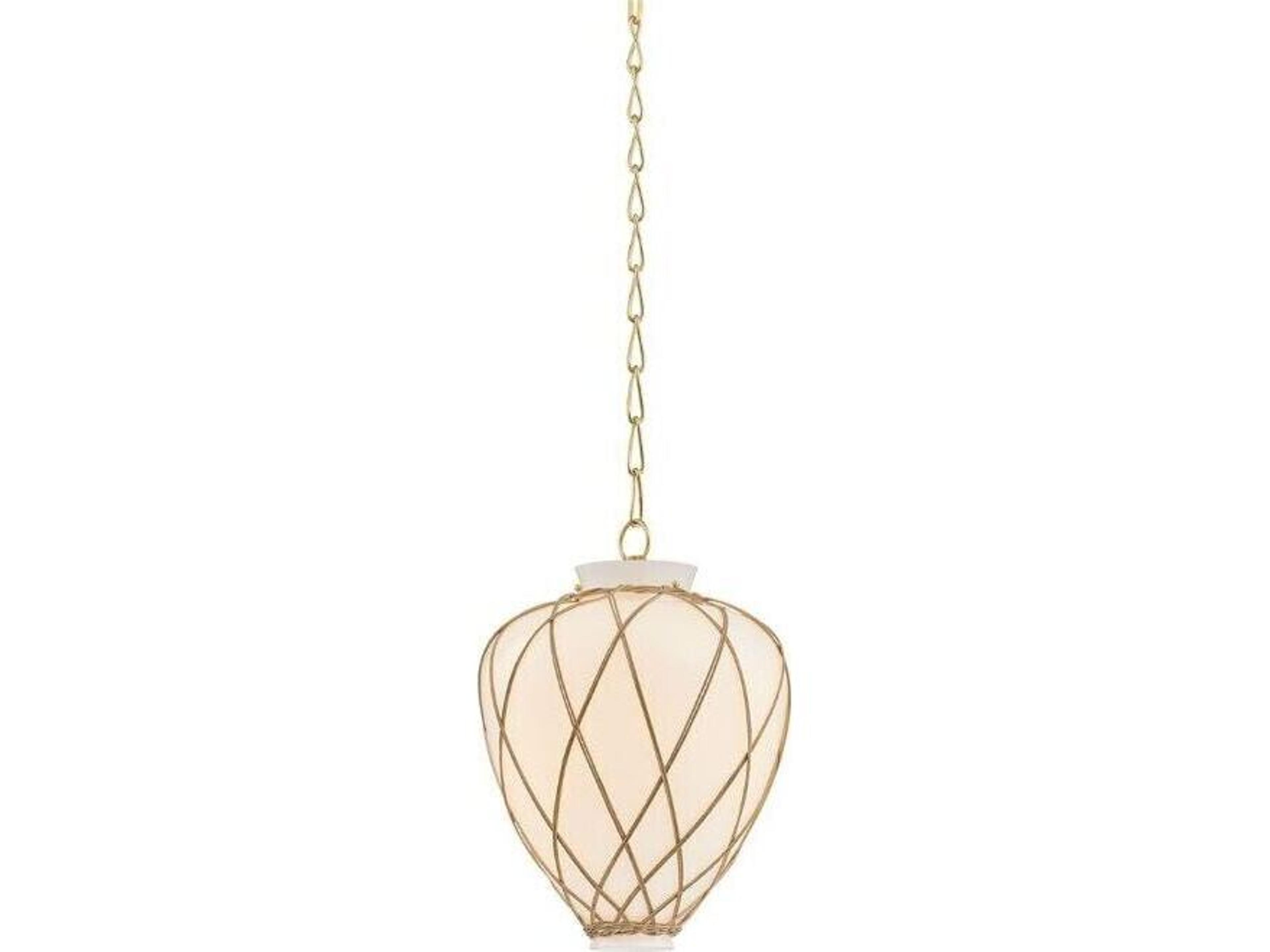 Hudson Valley Apple 1-Light Aged Brass Round Pendant
