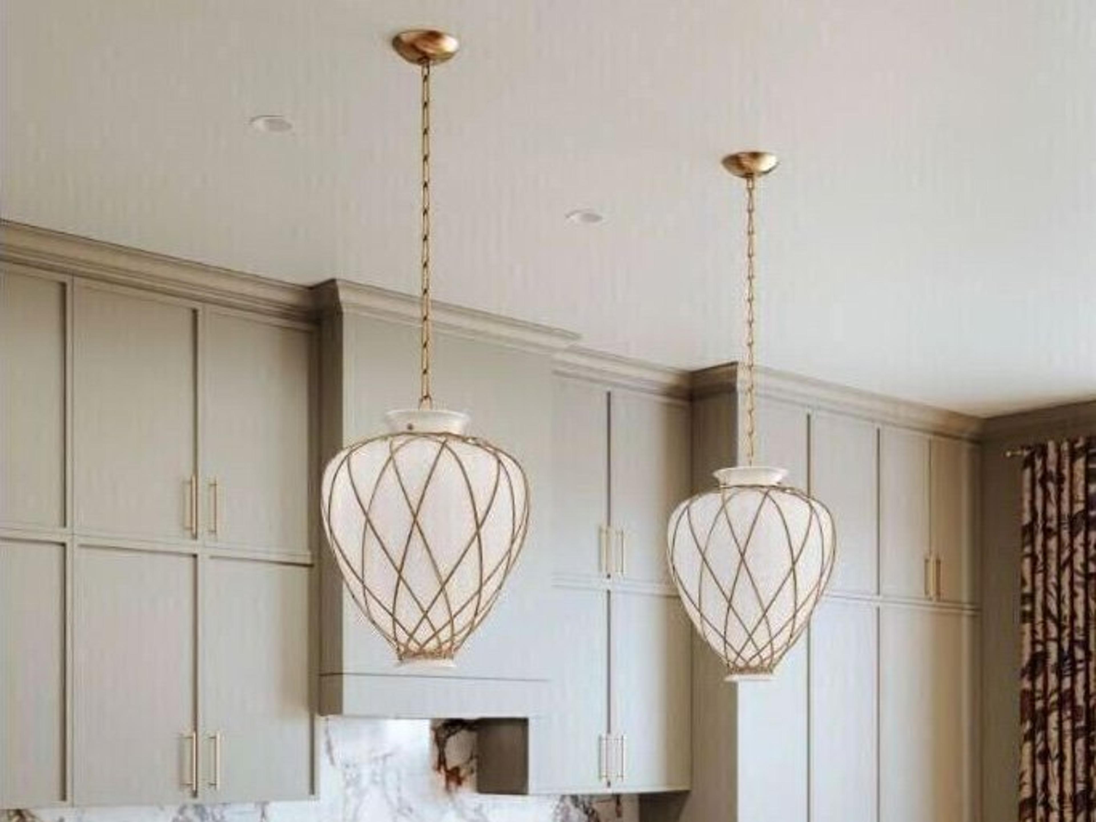 Hudson Valley Apple 1-Light Aged Brass Round Pendant