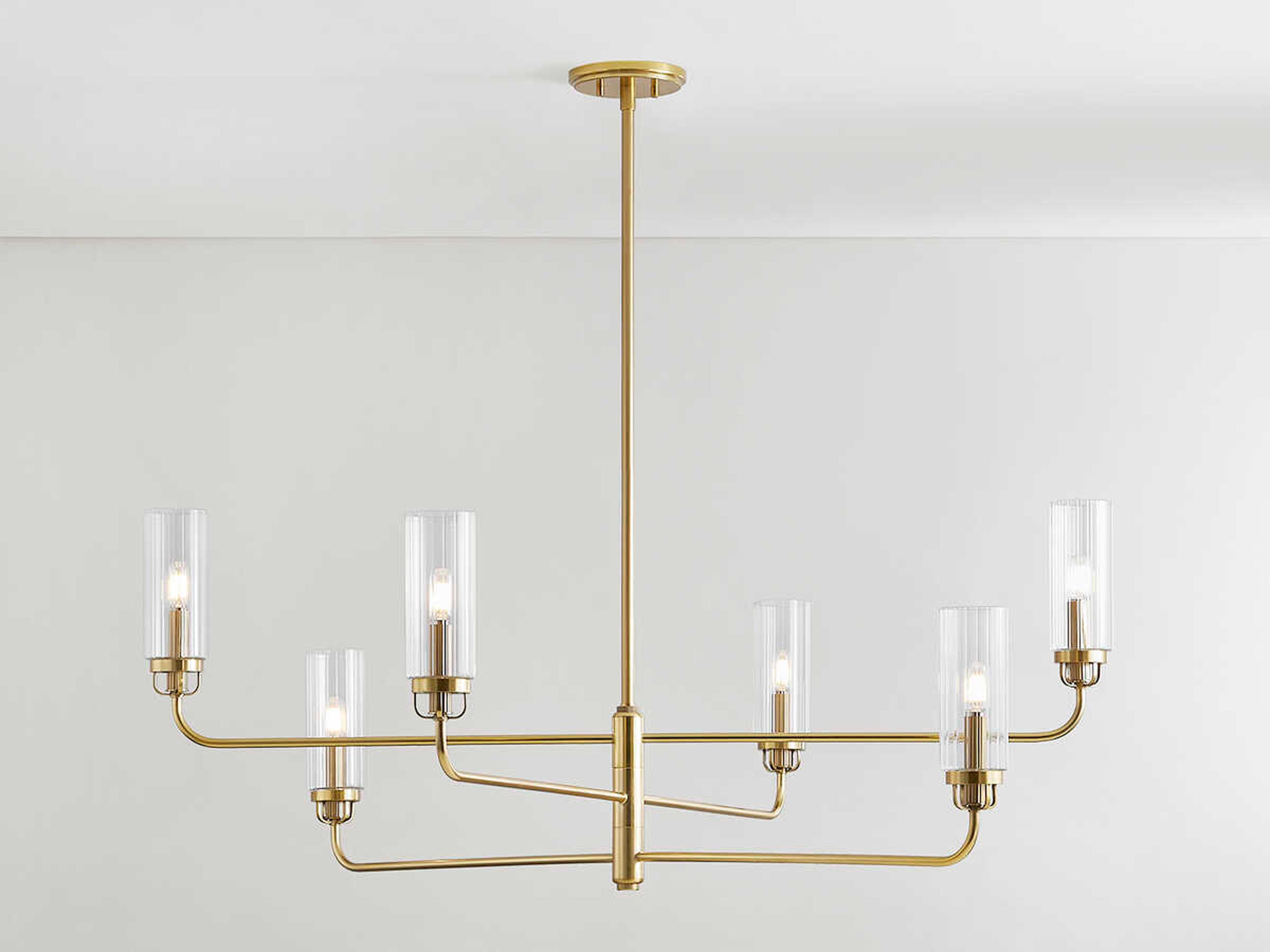 Hudson Valley Halifax 6-Light Aged Brass Cylinder Chandelier