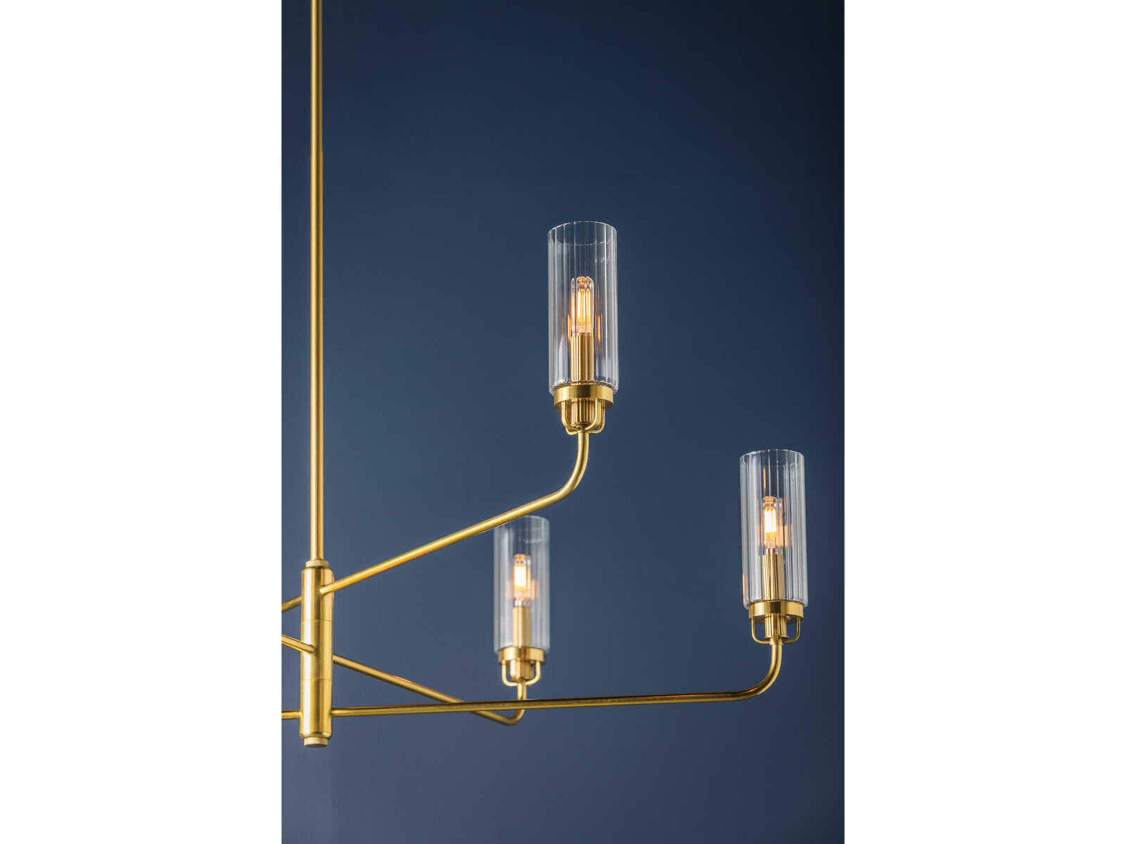 Hudson Valley Halifax 6-Light Aged Brass Cylinder Chandelier