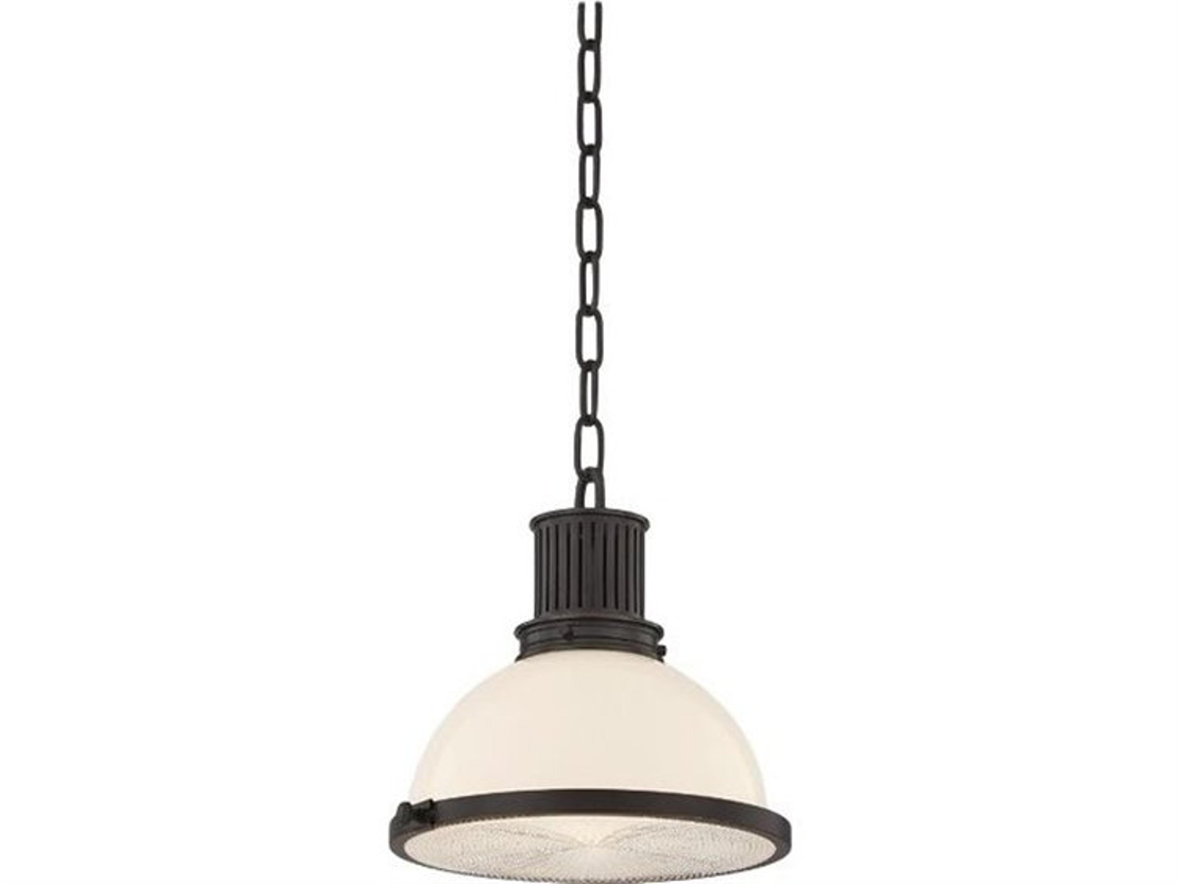 Pinesbridge 1-Light Distressed Bronze Black Dome Mini Pendant
