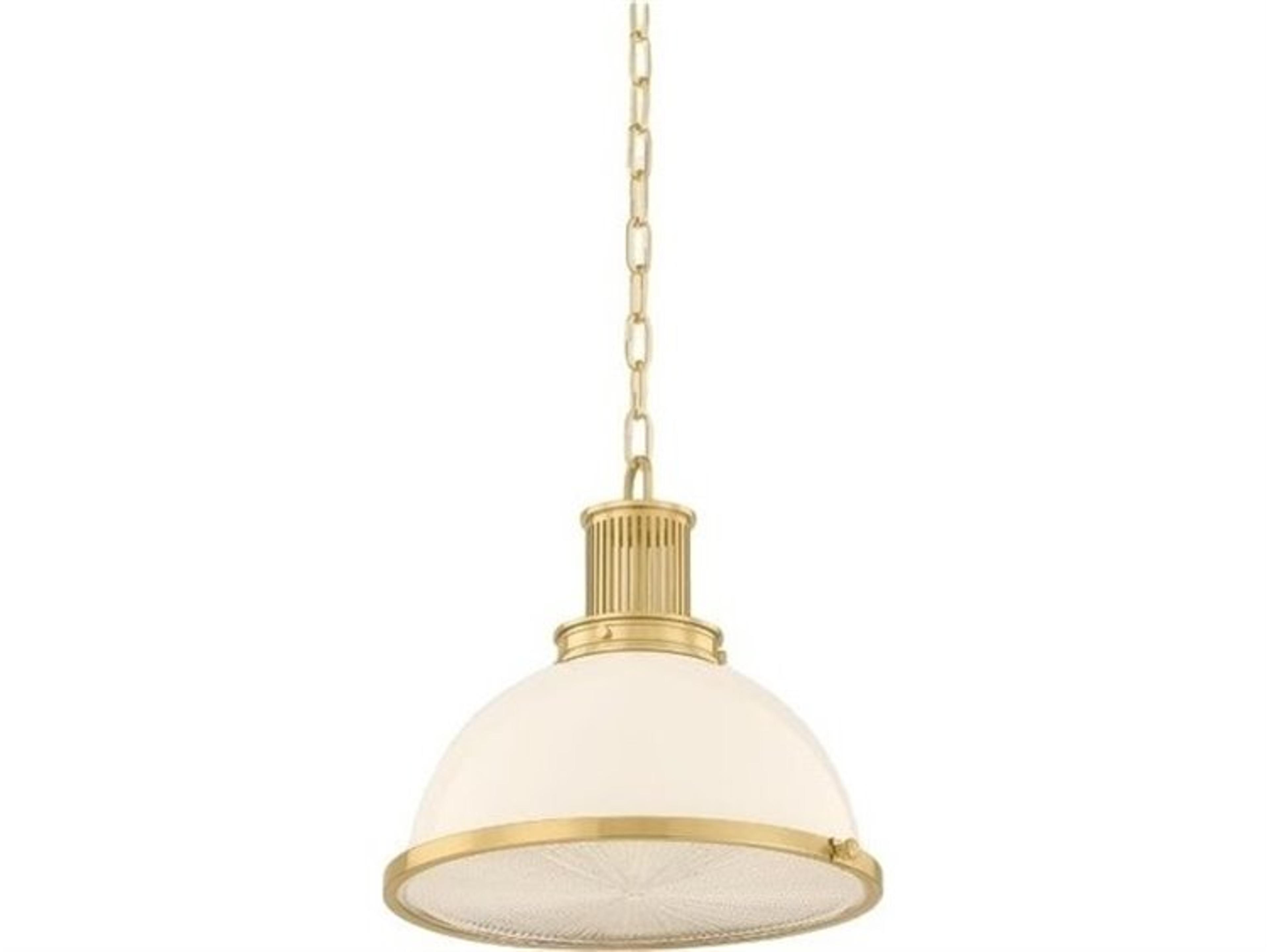 Pinesbridge 1-Light Aged Brass Dome Pendant
