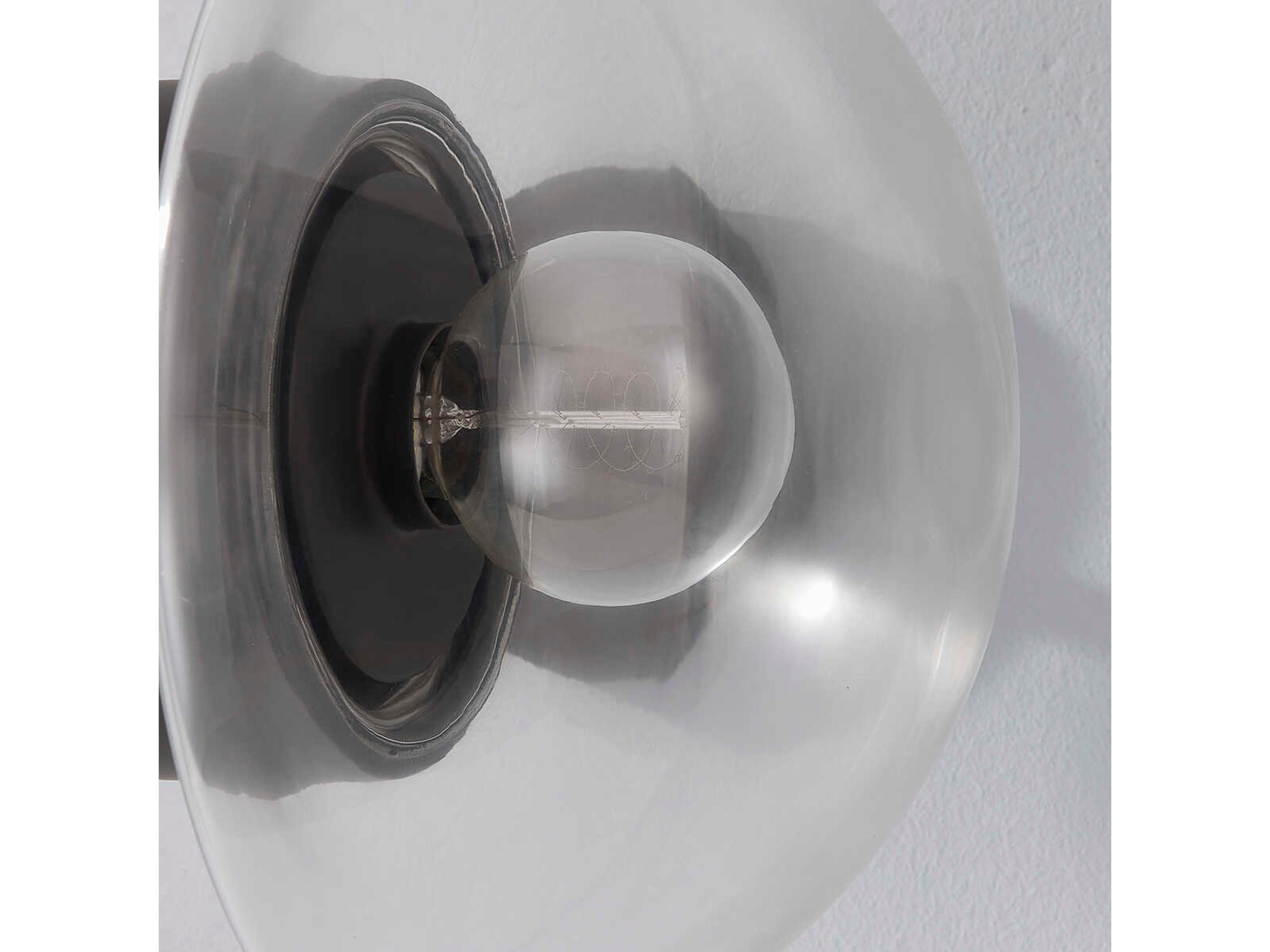 Hudson Valley Kert 2-Light Black Brass Glass Wall Sconce