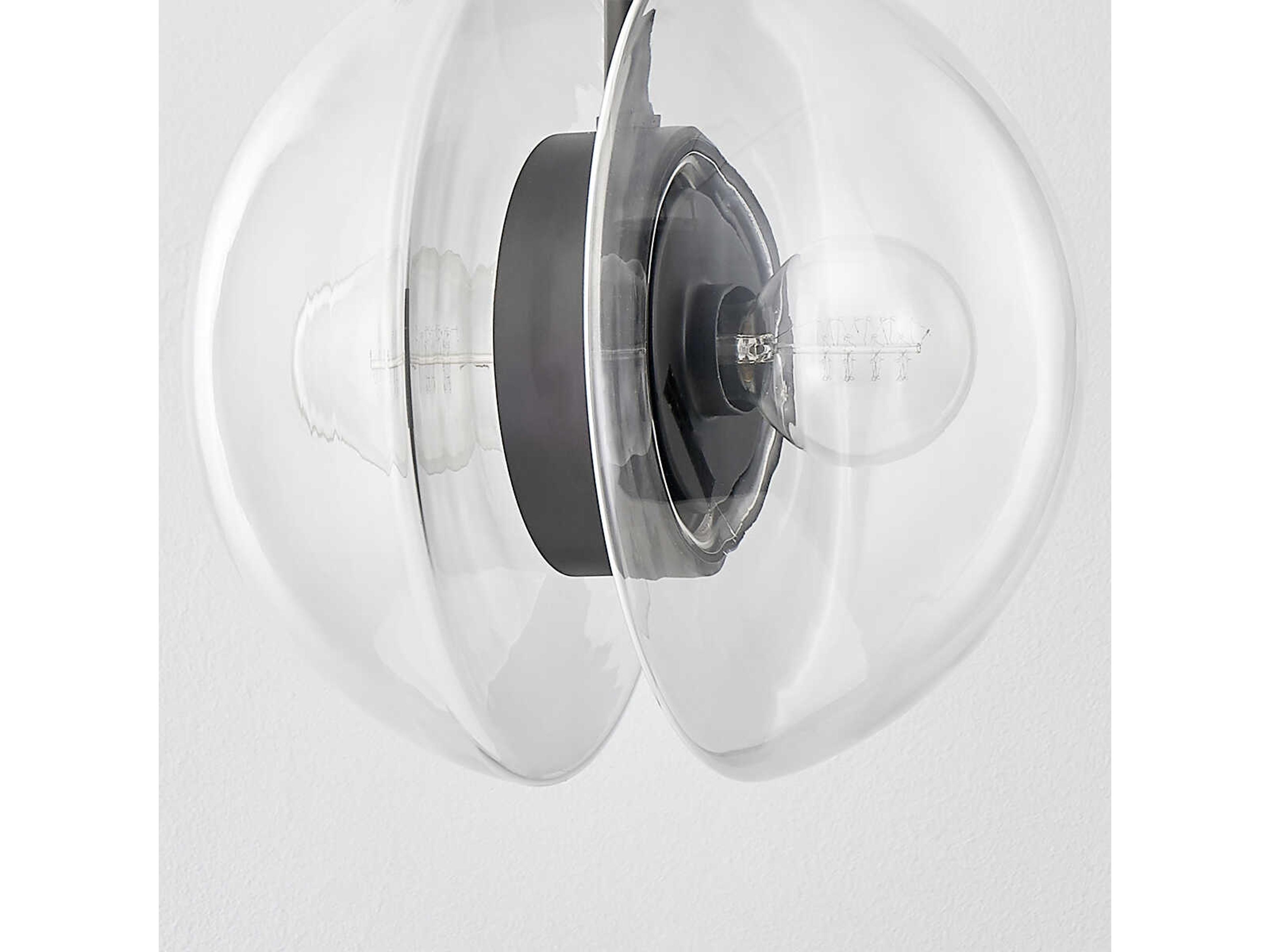 Hudson Valley Kert 2-Light Black Brass Glass Round Mini Pendant