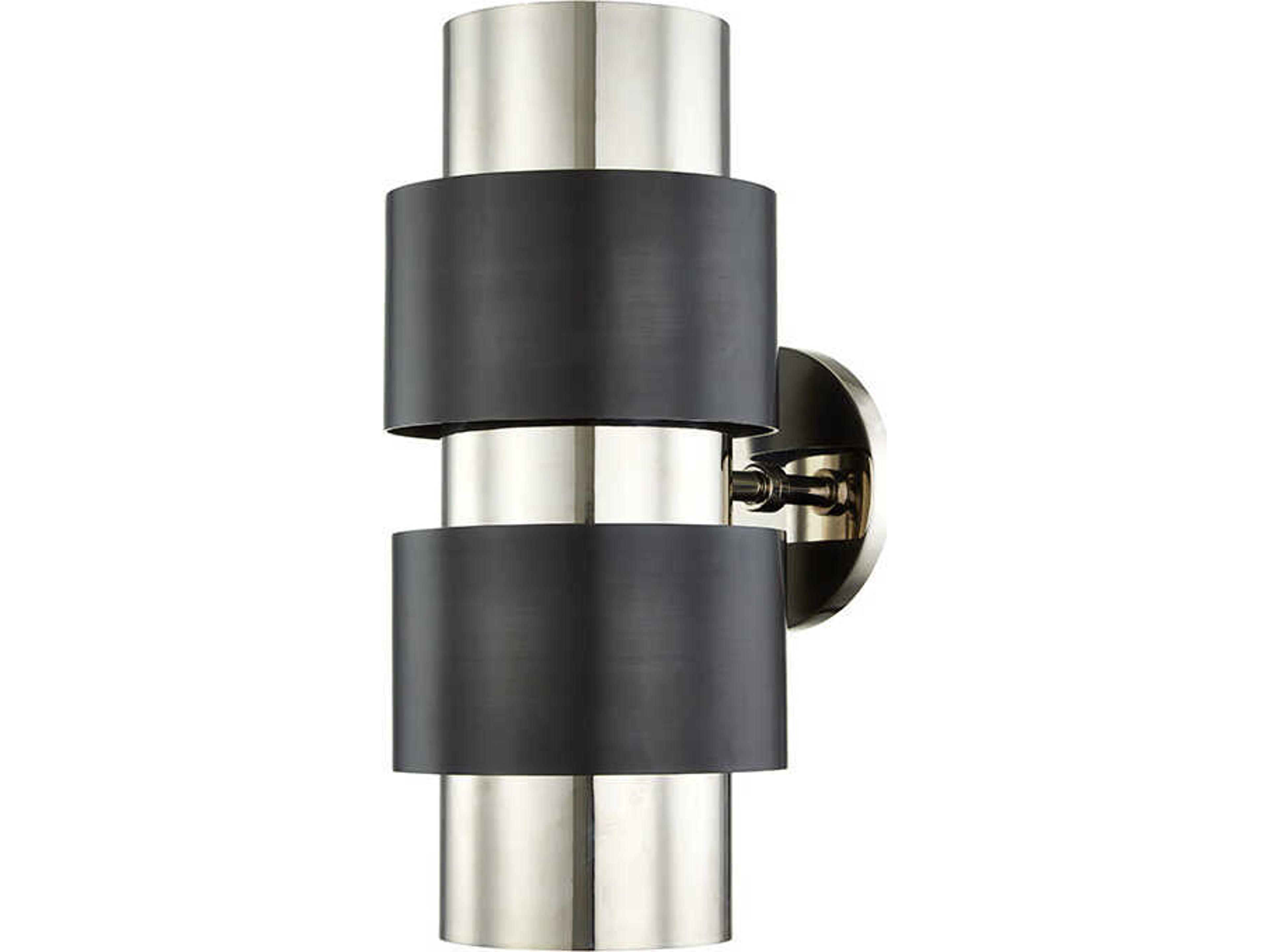 Cyrus 2-Light Polished Nickel old Bronze Combo Wall Sconce