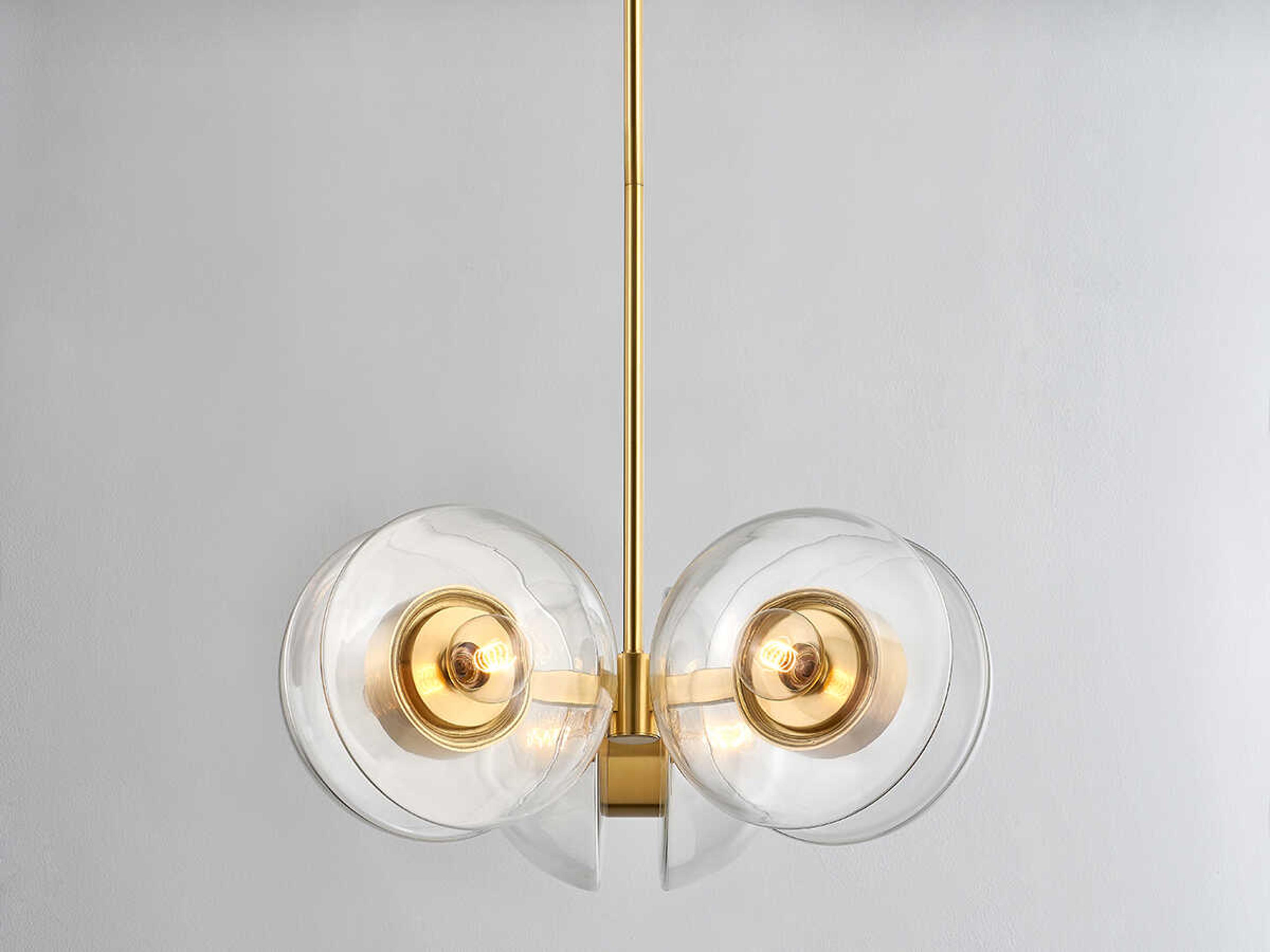 Hudson Valley Kert 6-Light Aged Brass Glass Round Chandelier