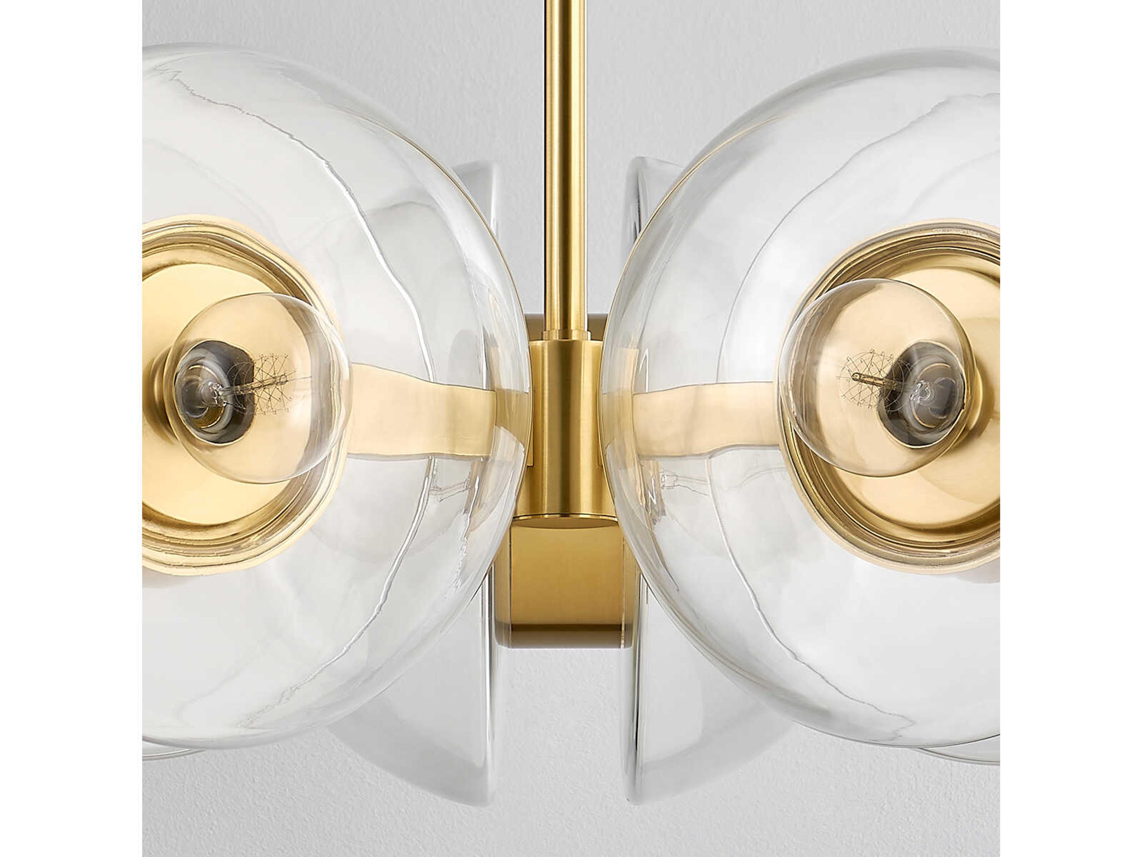 Hudson Valley Kert 6-Light Aged Brass Glass Round Chandelier