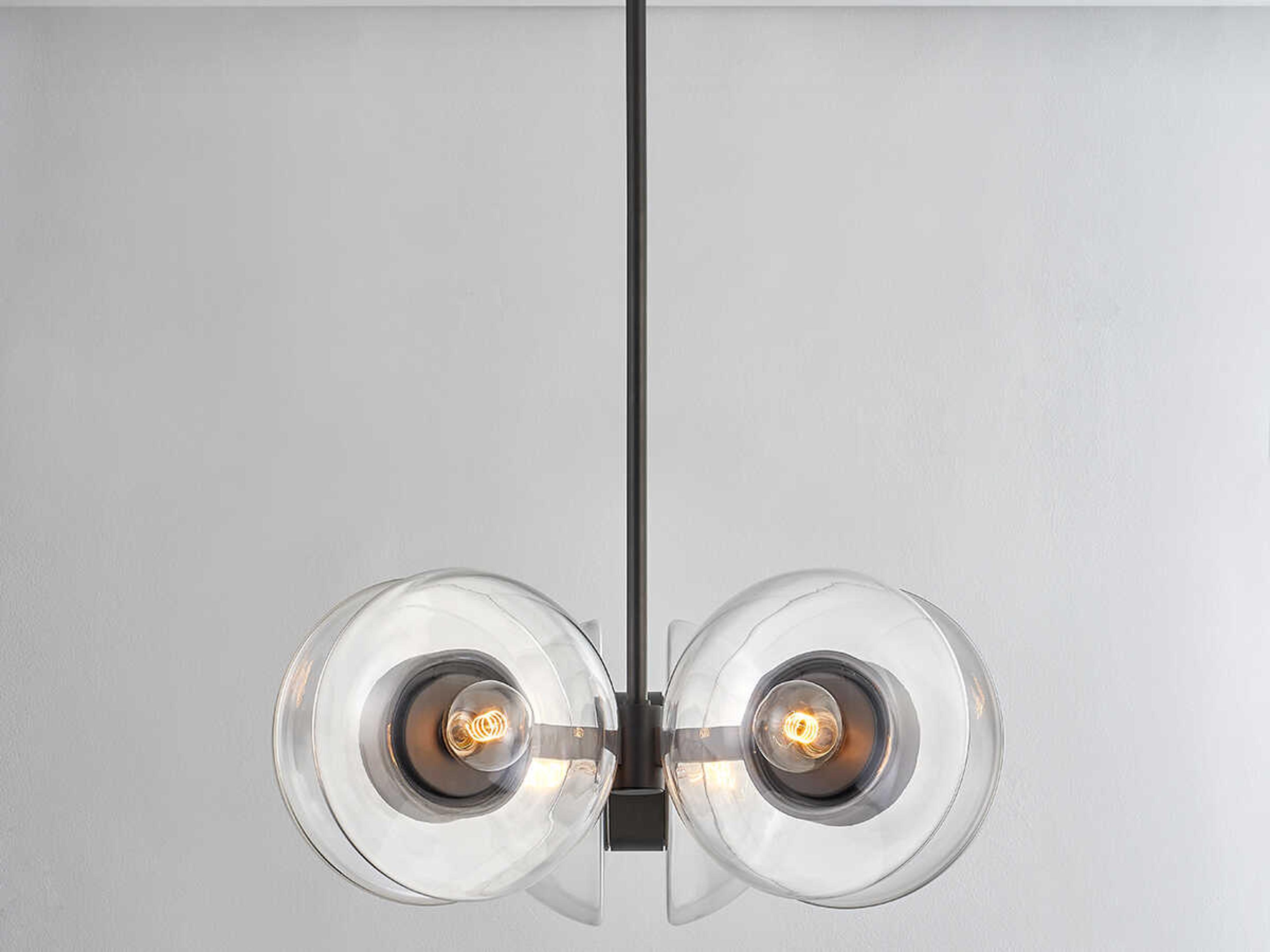 Hudson Valley Kert 6-Light Black Brass Glass Round Chandelier