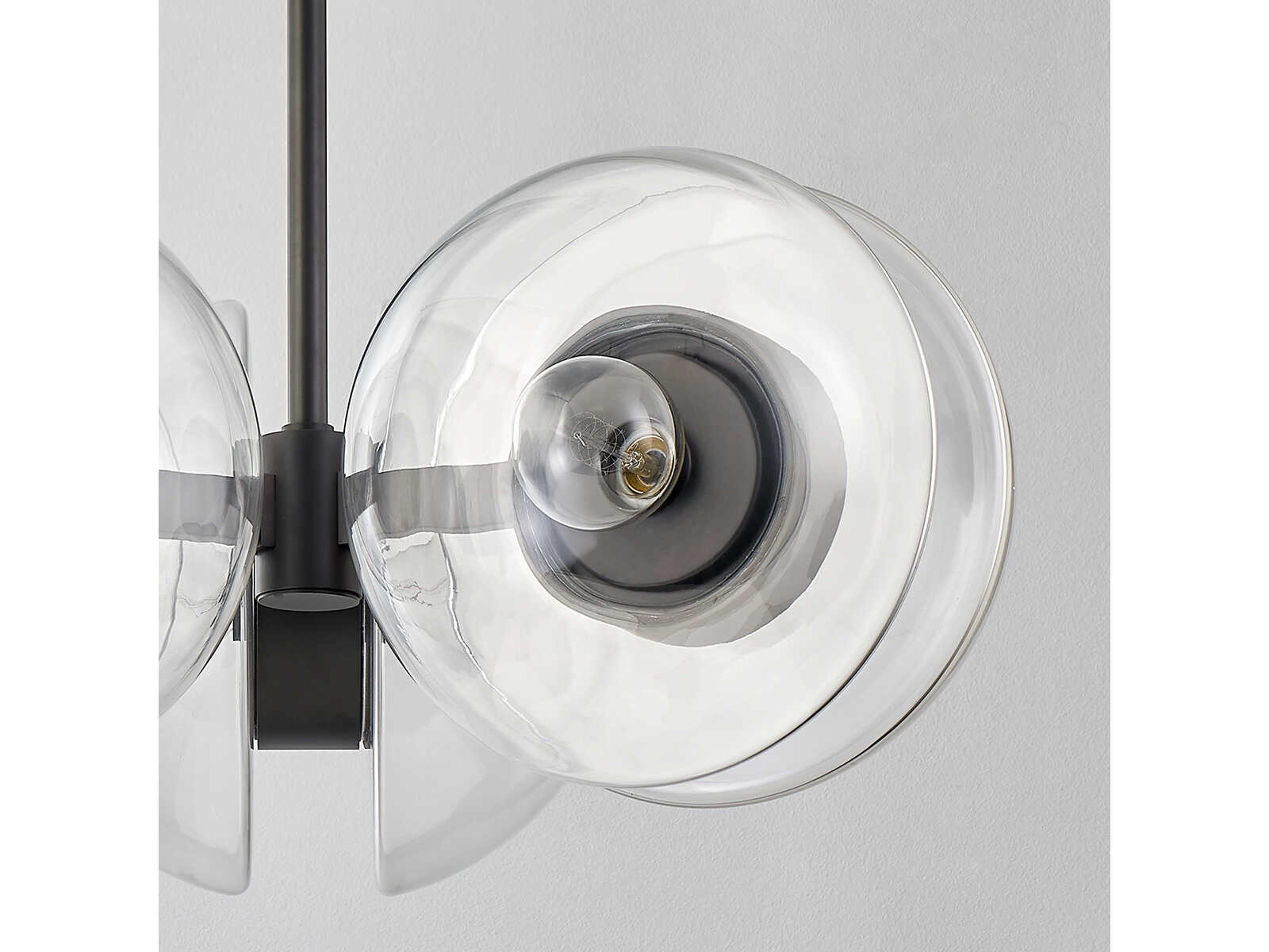 Hudson Valley Kert 6-Light Black Brass Glass Round Chandelier