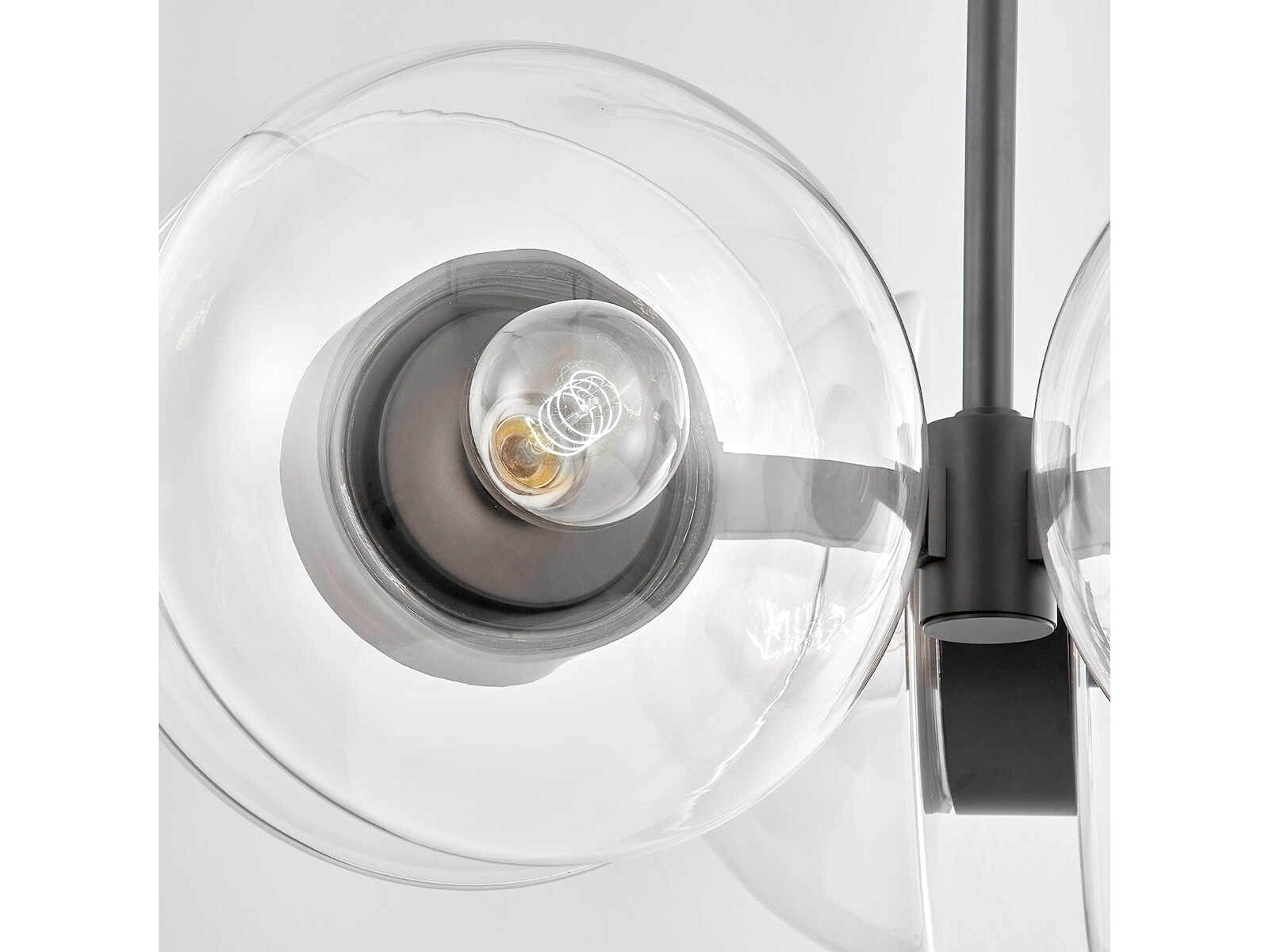 Hudson Valley Kert 6-Light Black Brass Glass Round Chandelier