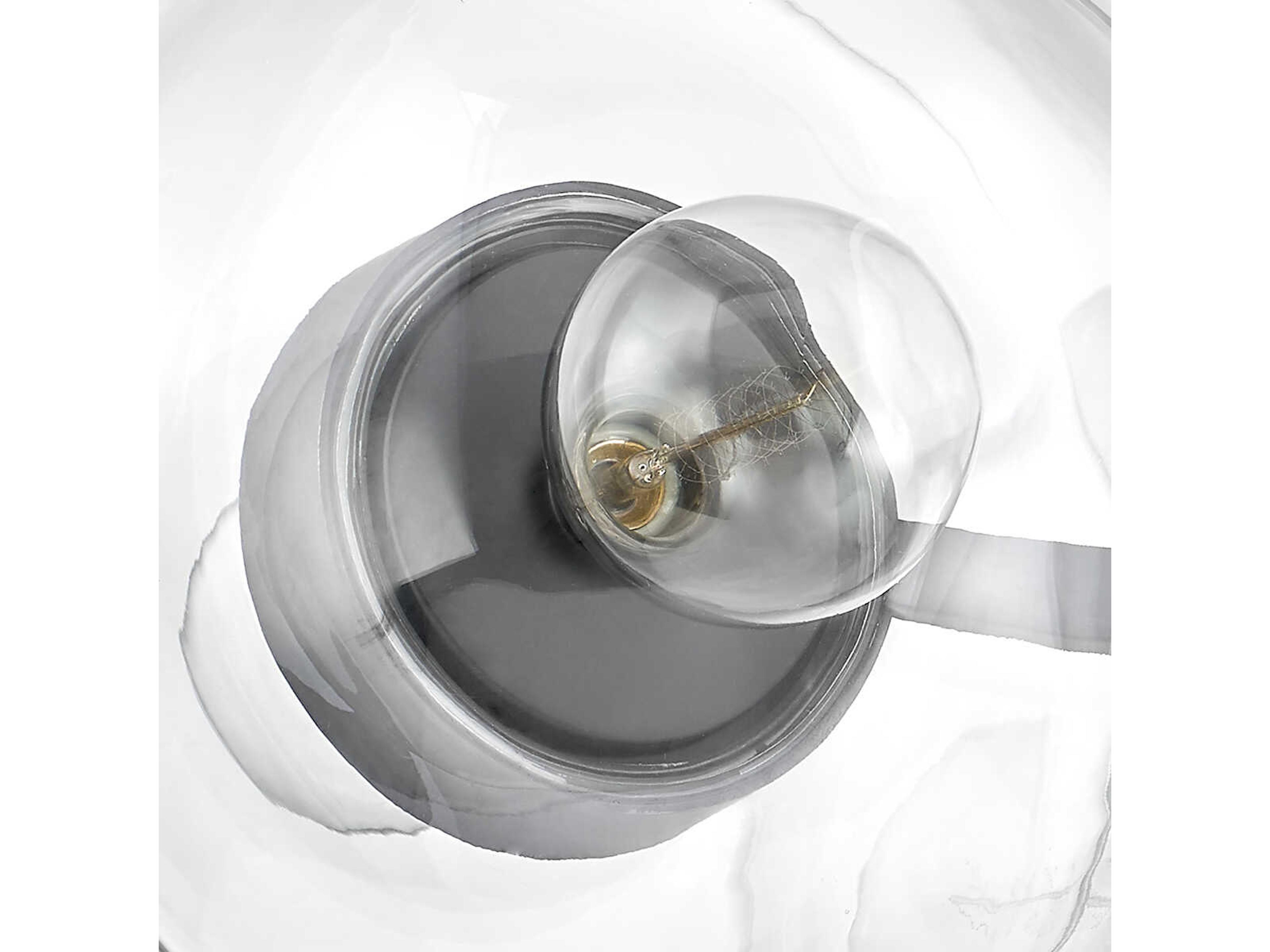 Hudson Valley Kert 6-Light Black Brass Glass Round Chandelier