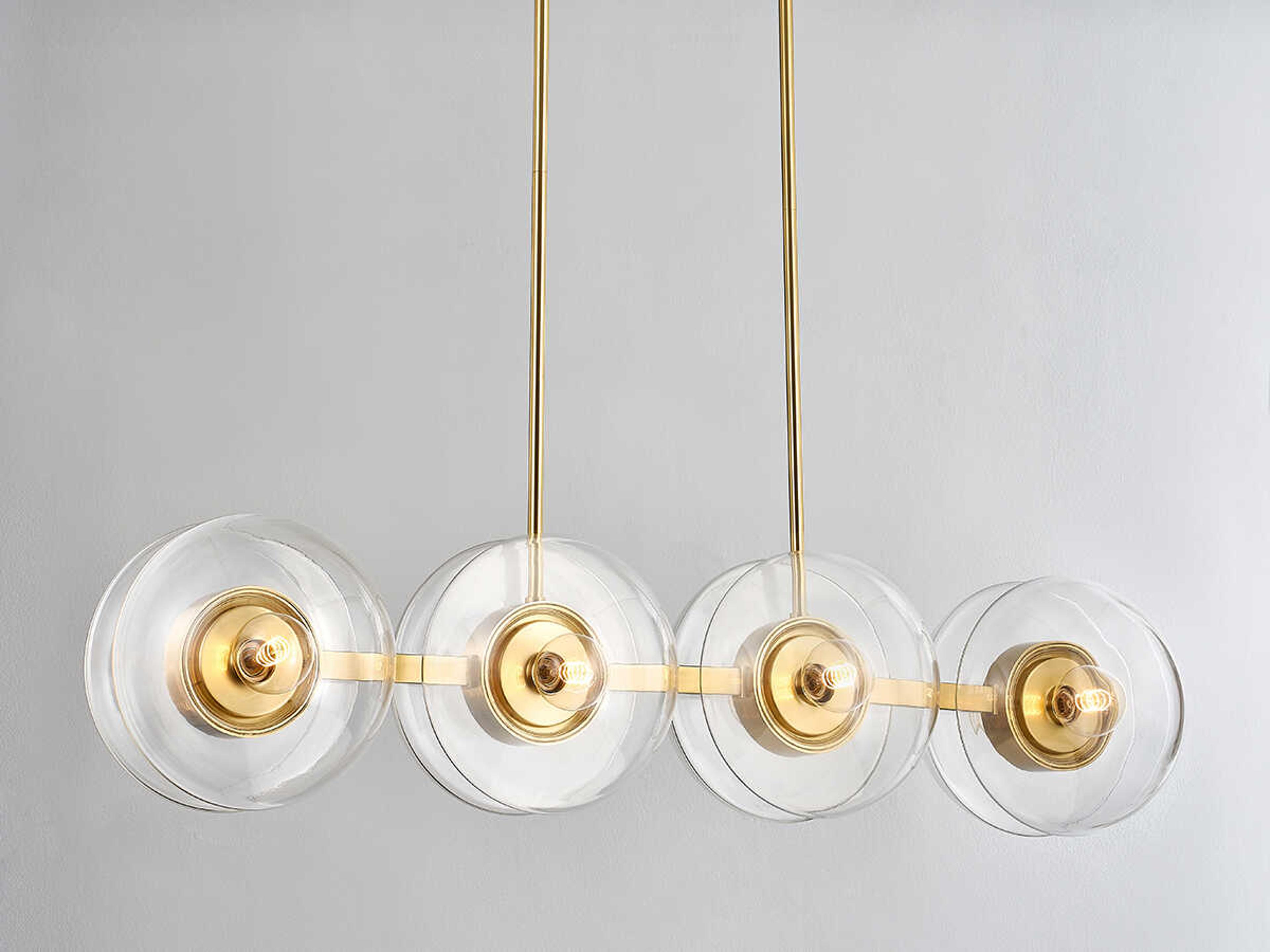 Hudson Valley Kert 8-Light Aged Brass Glass Round Island Pendant