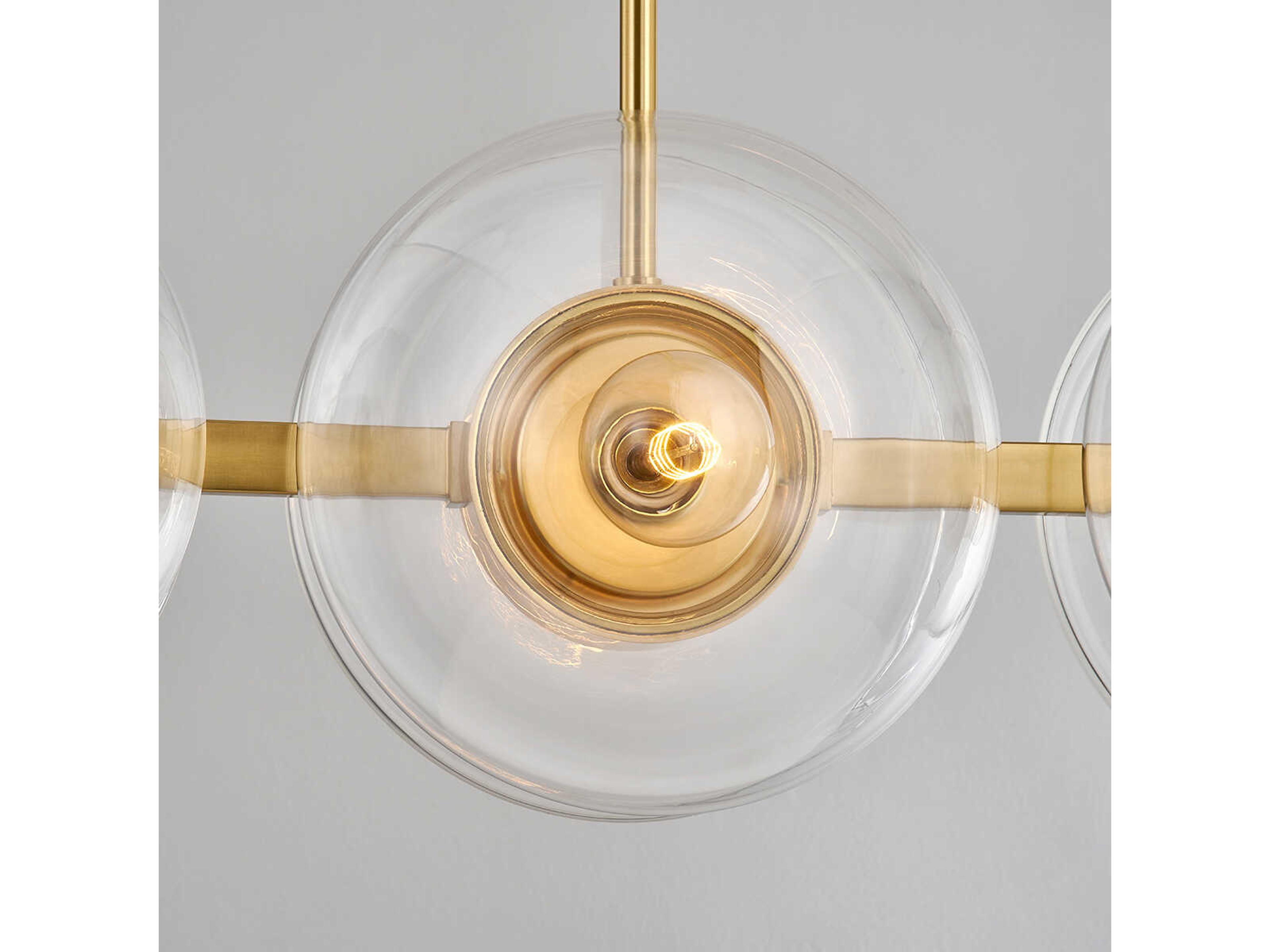 Hudson Valley Kert 8-Light Aged Brass Glass Round Island Pendant