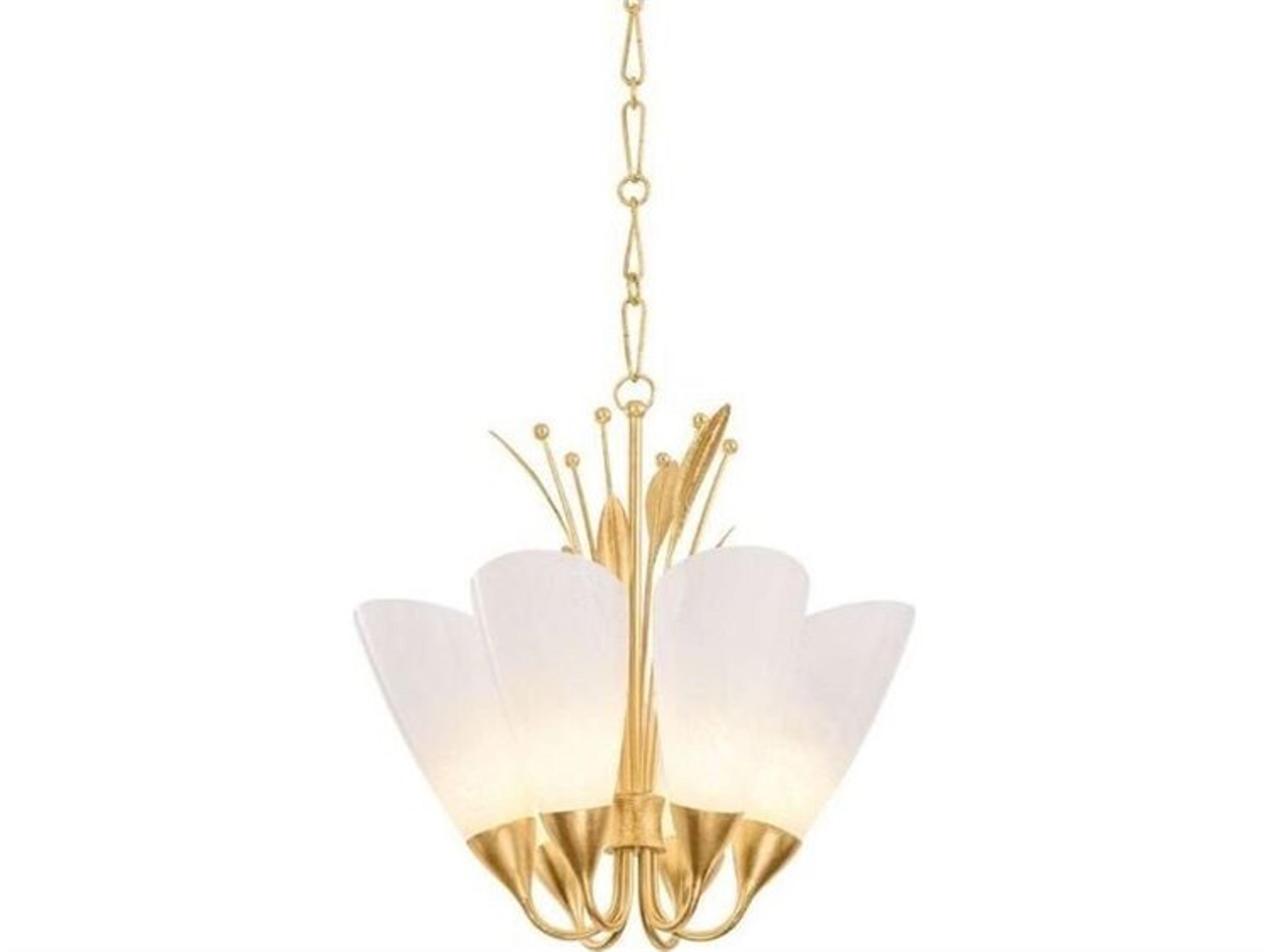 Forest Glen 6-Light Vintage Gold Leaf Chandelier