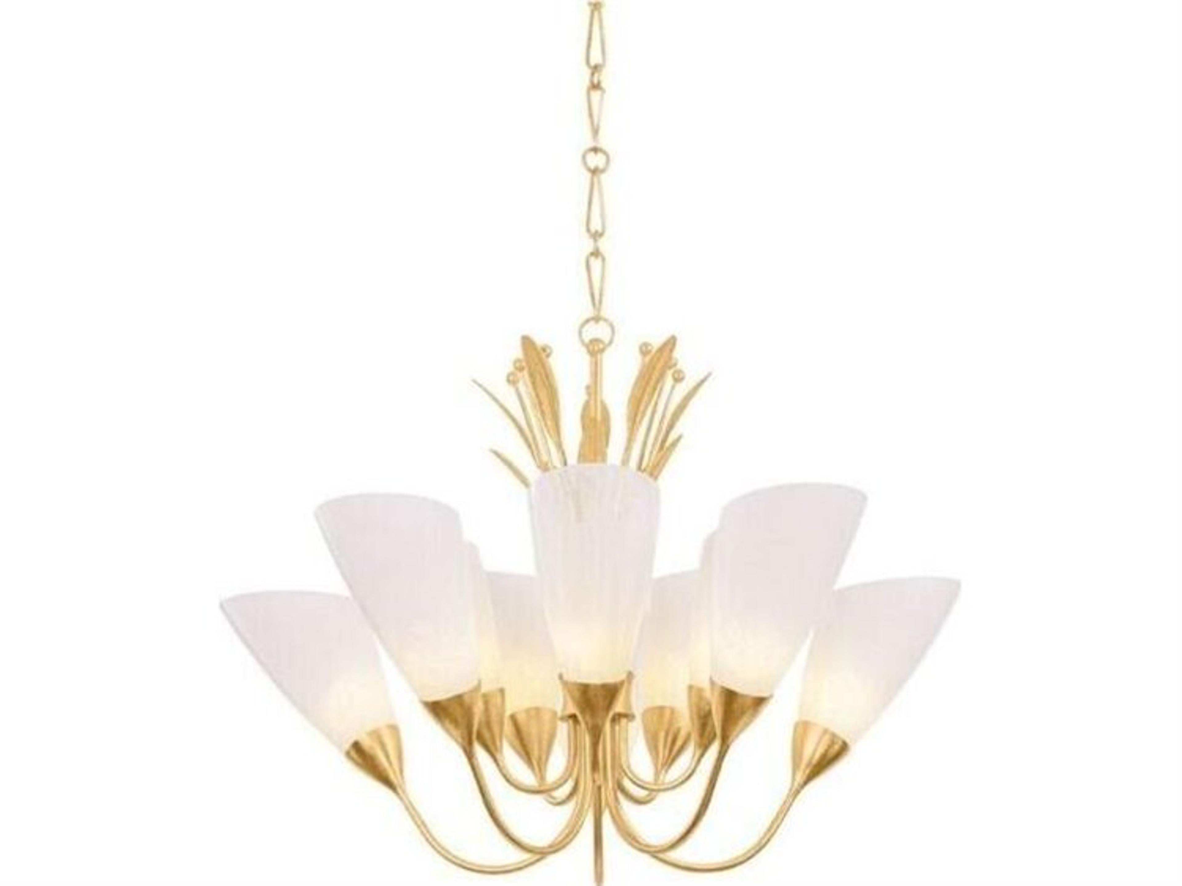 Forest Glen 1-Light Vintage Gold Leaf Chandelier