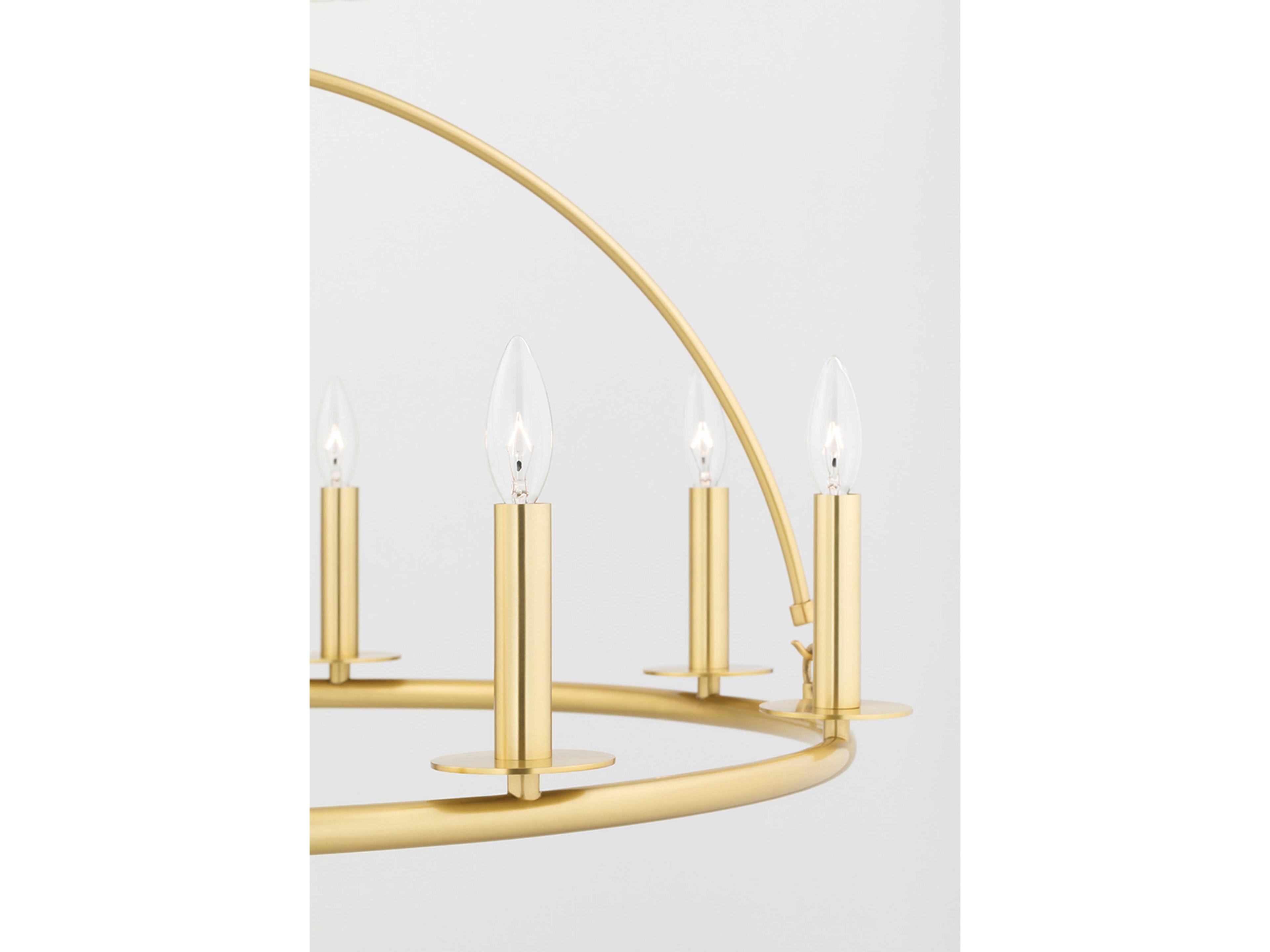 Hudson Valley Howell 12-Light Aged Brass LED Candelabra Round Tiered Chandelier