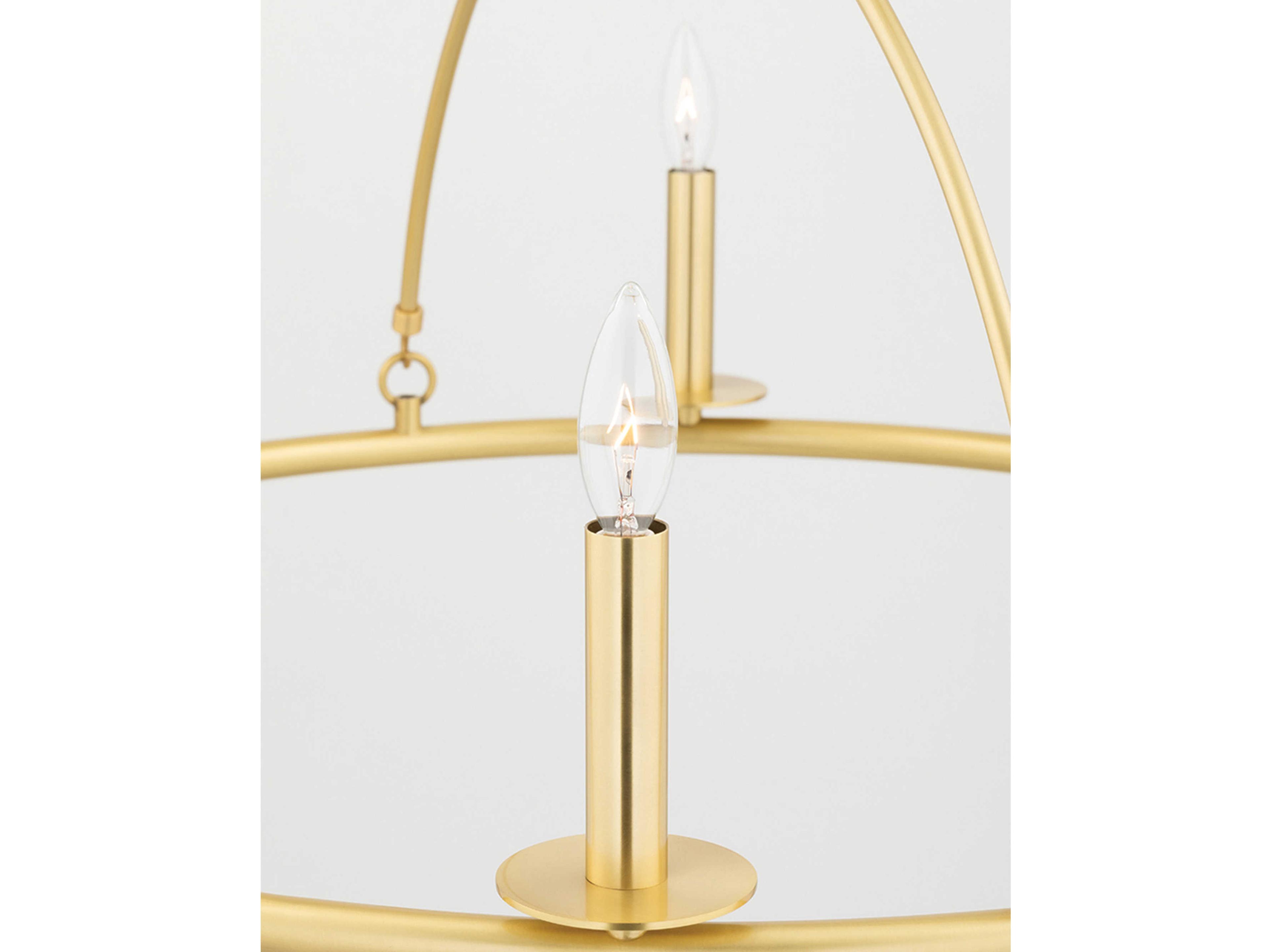 Hudson Valley Howell 20-Light Aged Brass LED Candelabra Round Tiered Chandelier