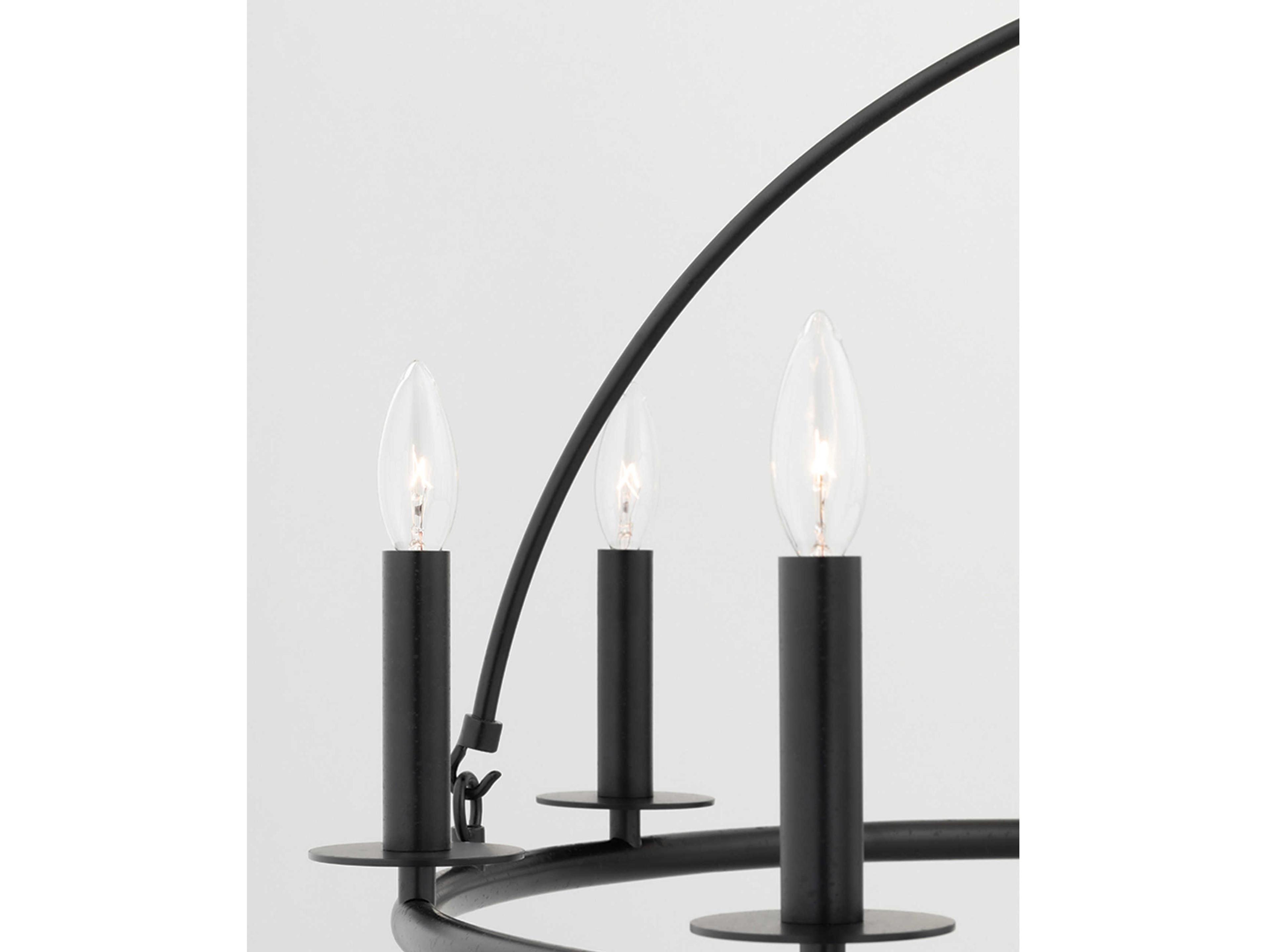 Hudson Valley Howell 20-Light Aged Iron Black Candelabra Round Tiered Chandelier