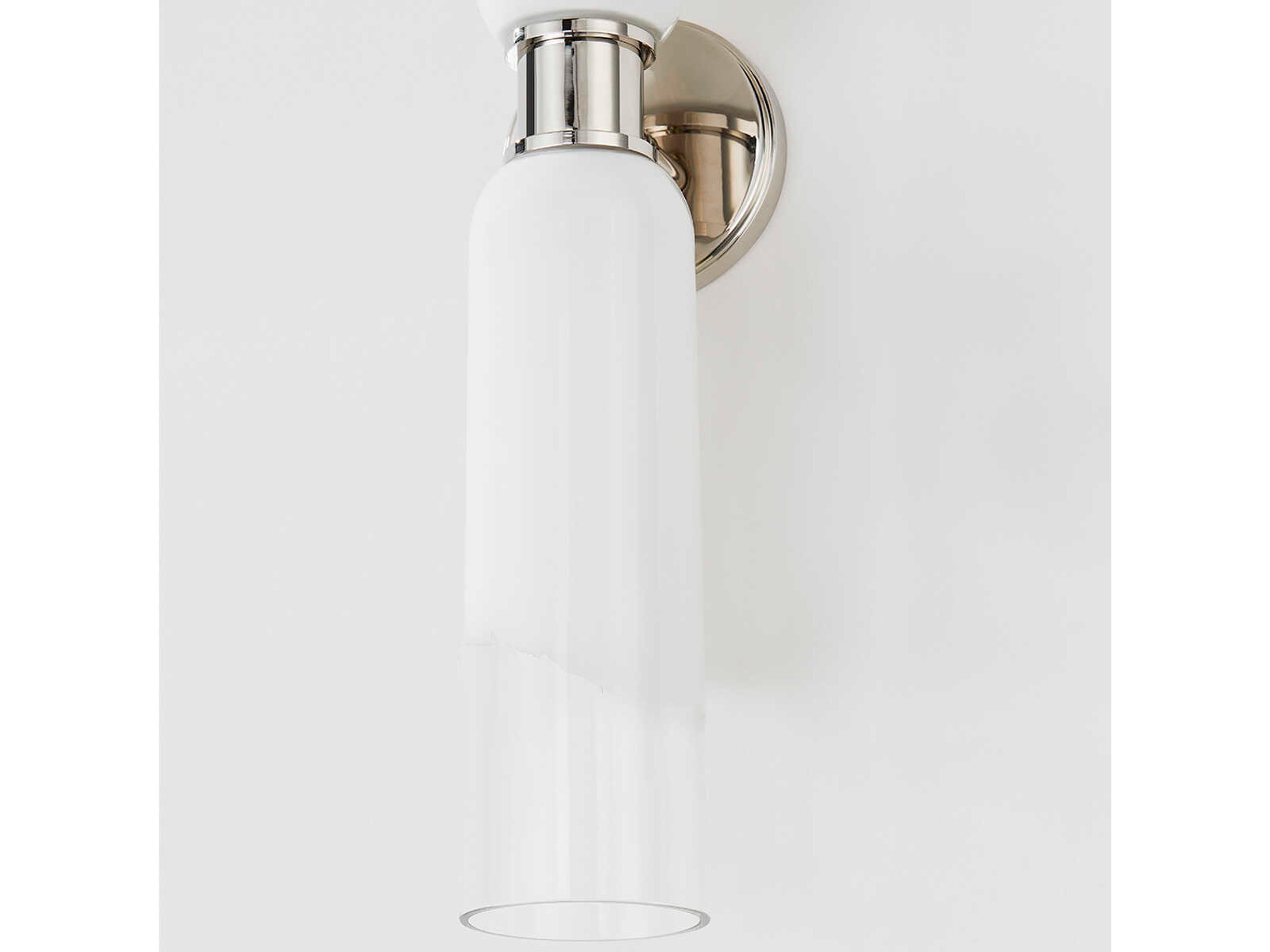 Hudson Valley Wasson 2-Light Polished Nickel Glass Wall Sconce