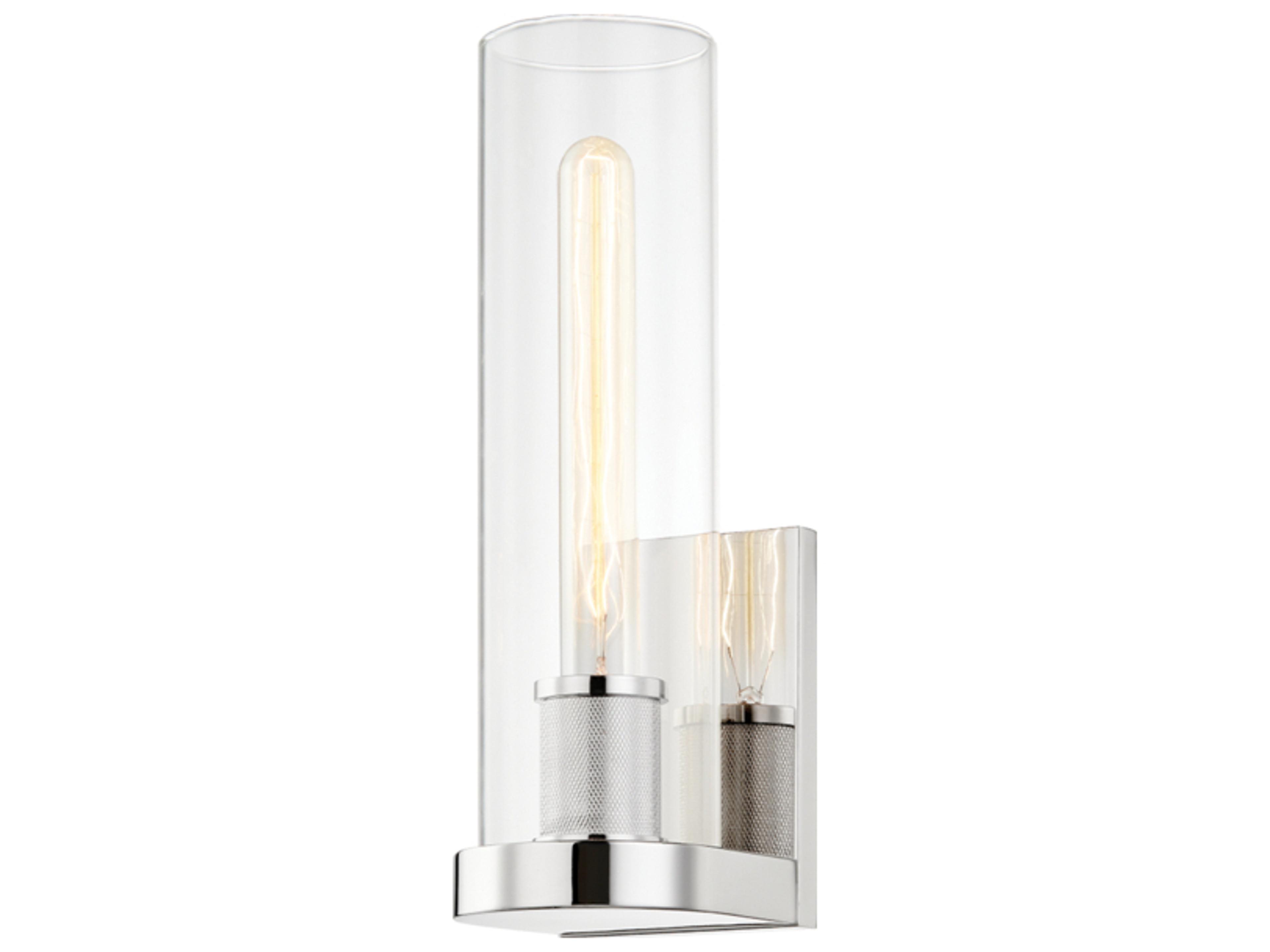Porter 1-Light Polished Nickel Glass Wall Sconce