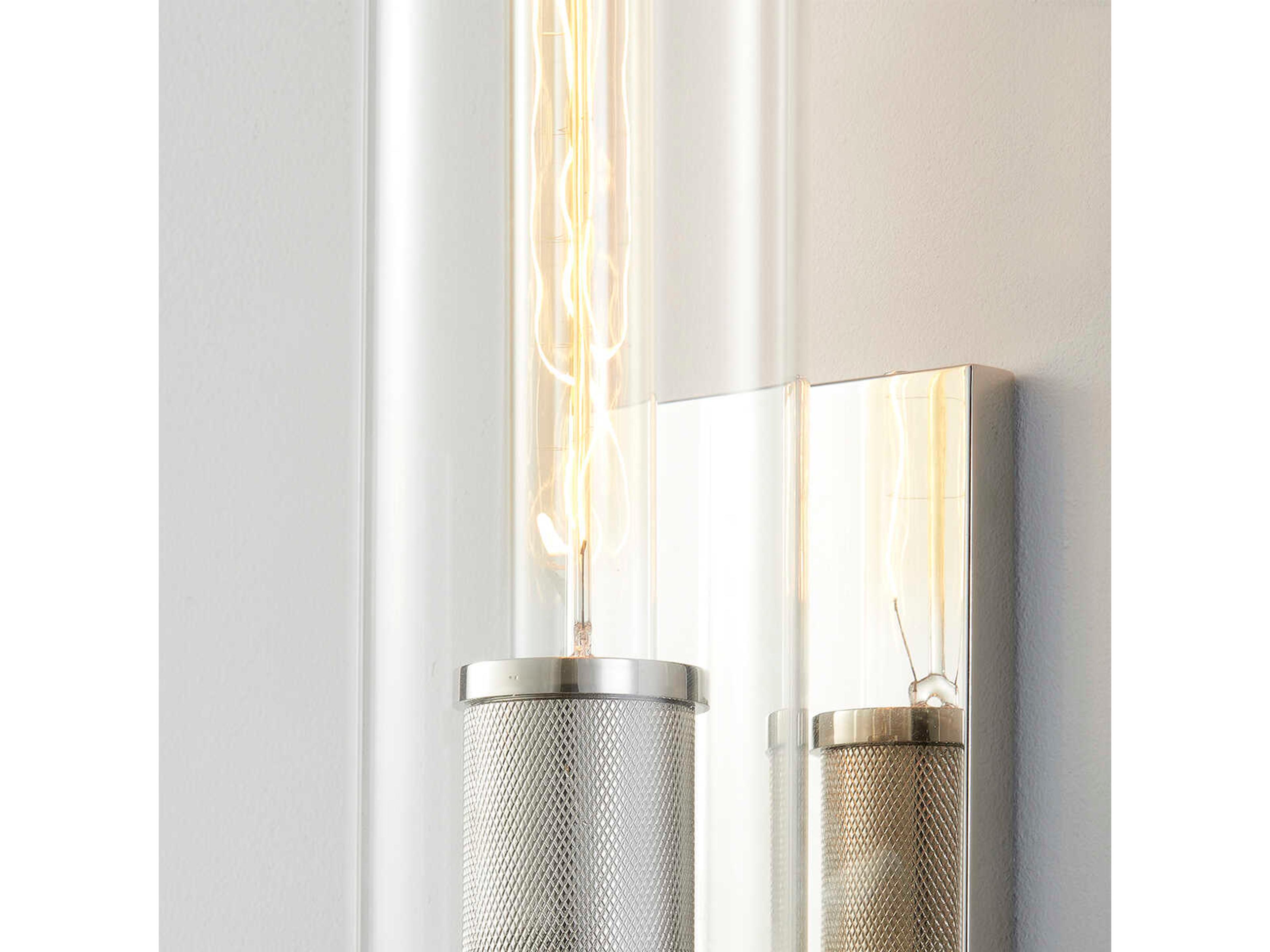 Hudson Valley Porter 1-Light Polished Nickel Glass Wall Sconce