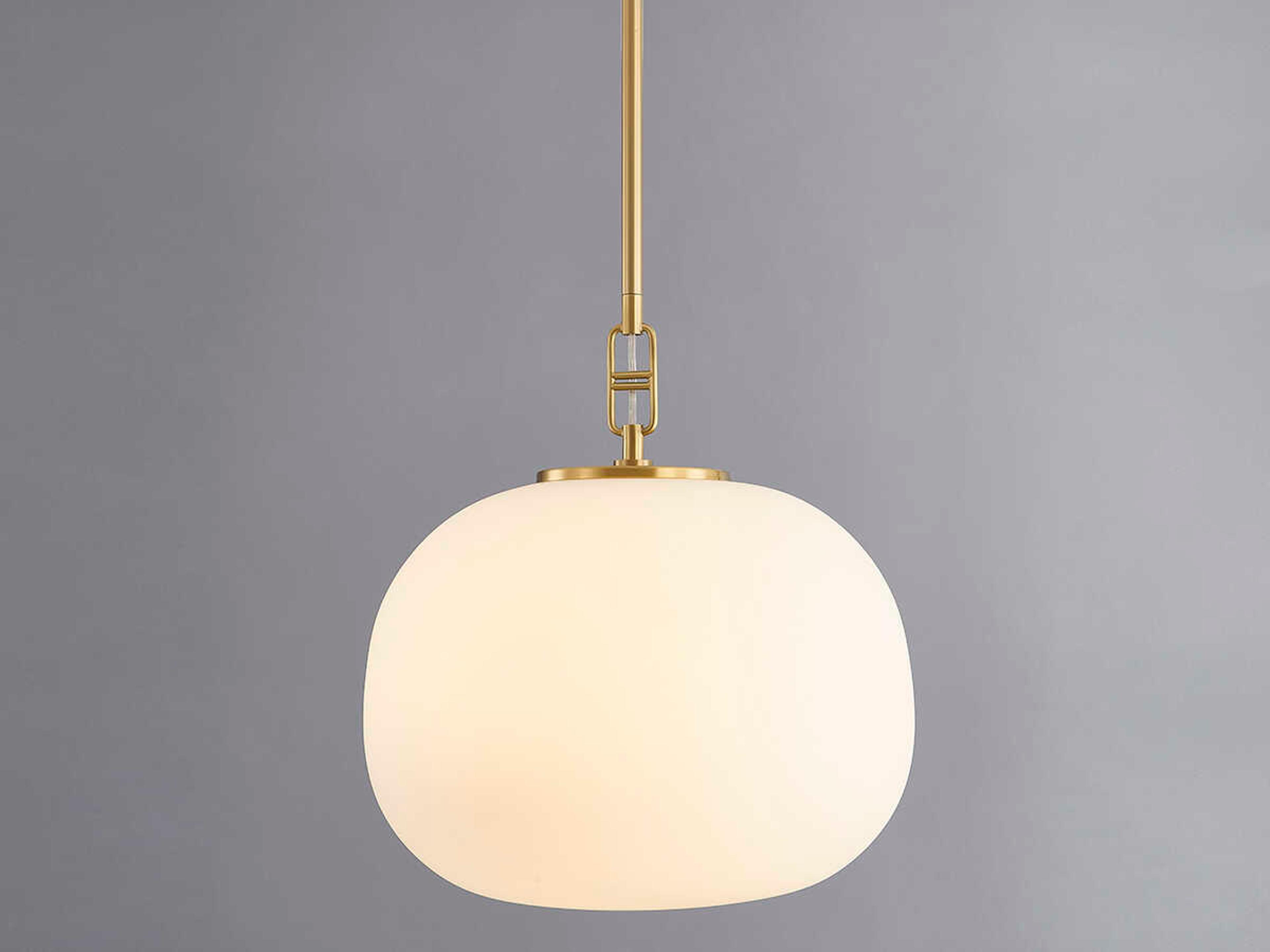 Hudson Valley Ingels 1-Light Aged Brass Glass Globe Pendant