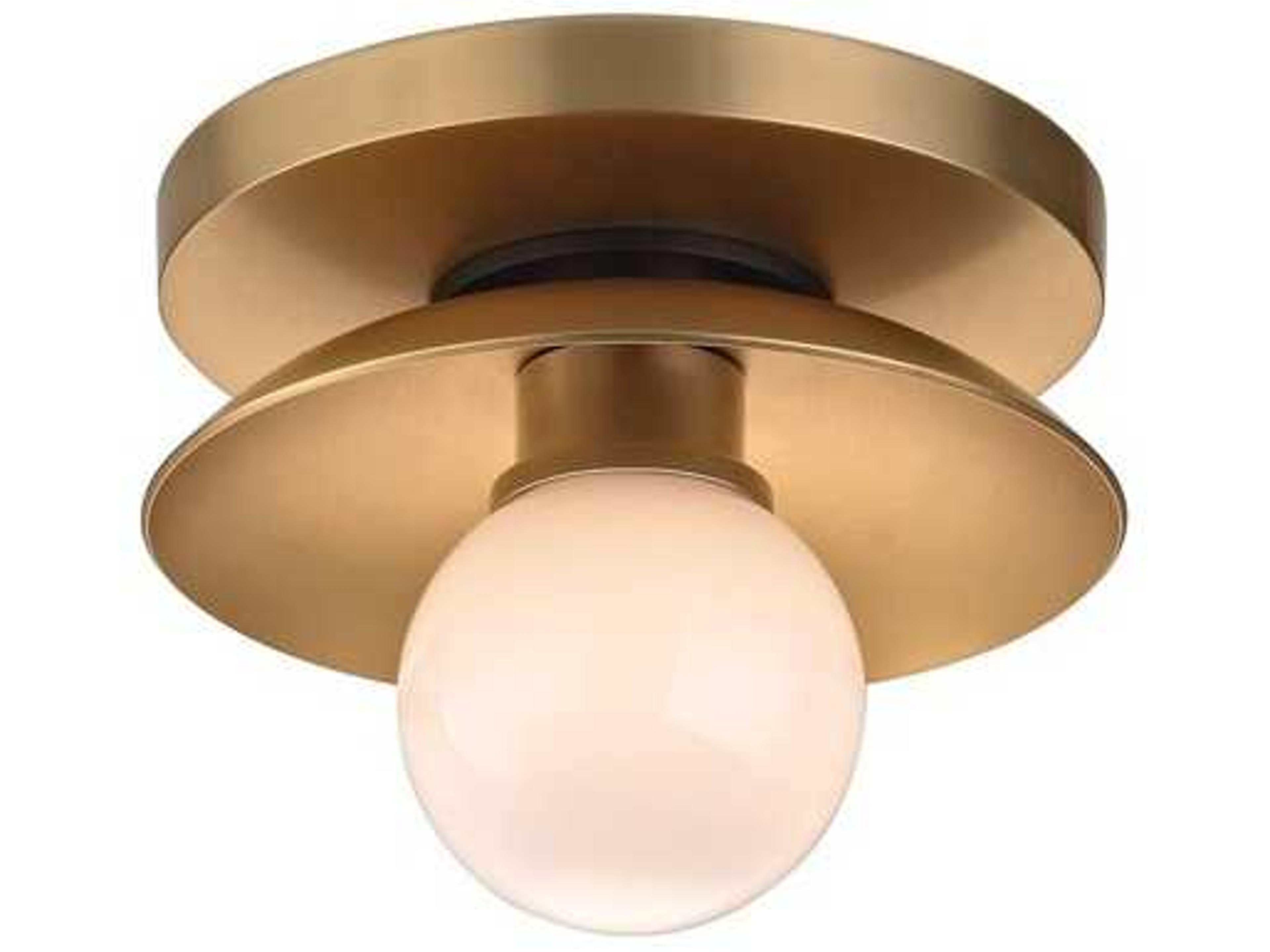 Hudson Valley Julien 1-Light Aged Brass Off White Glass LED Wall Sconce