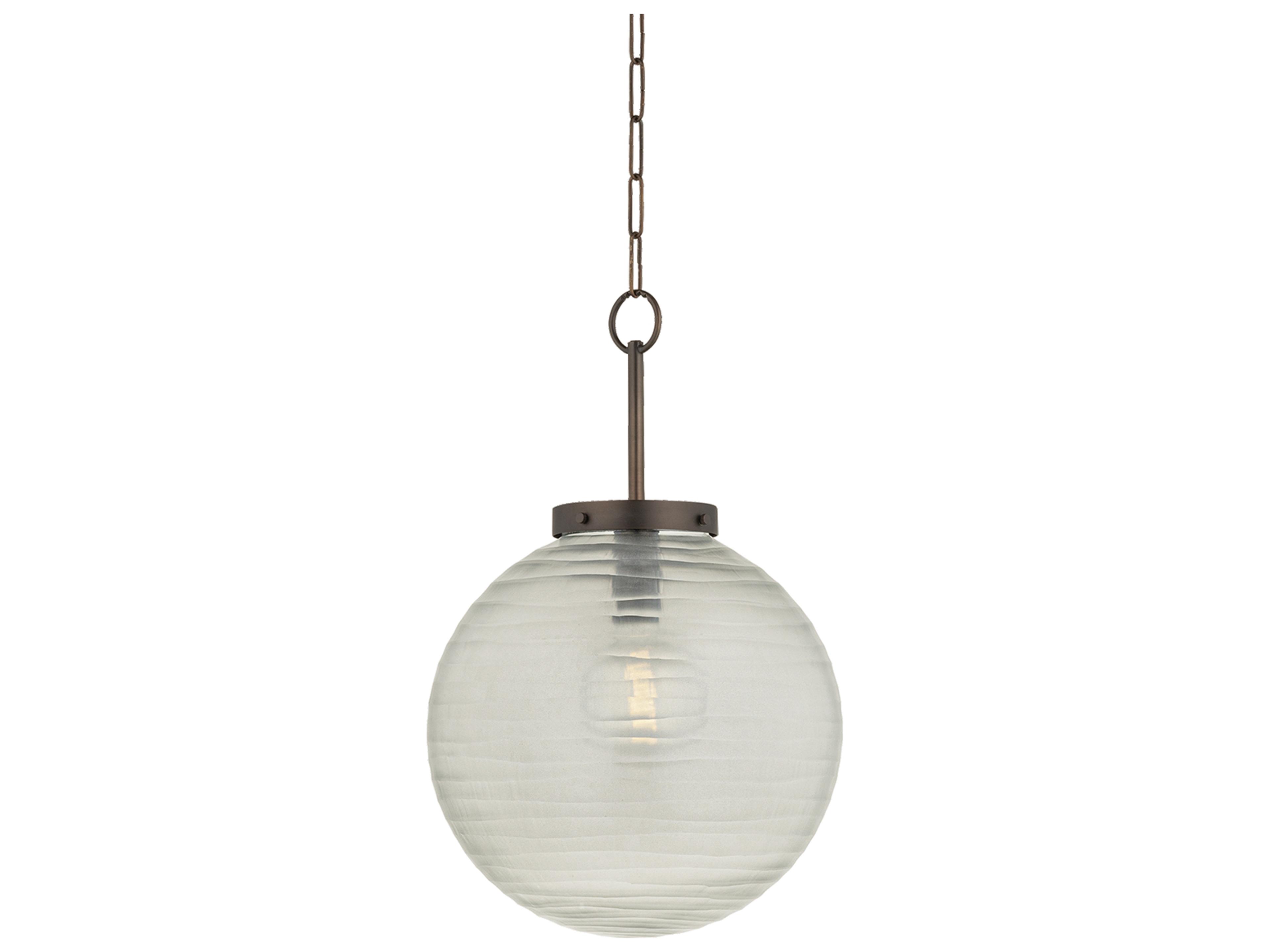 Falls Mills 1-Light Distressed Bronze Globe Pendant