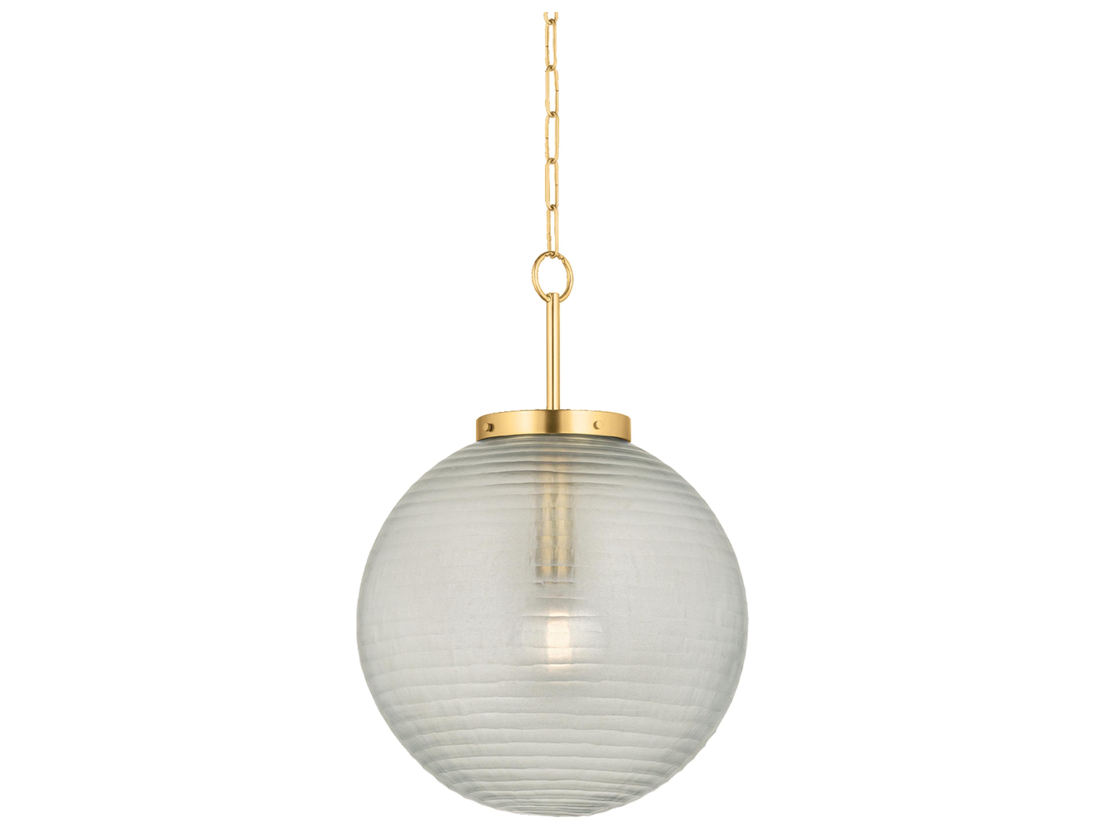 Falls Mills 1-Light Aged Brass Globe Pendant