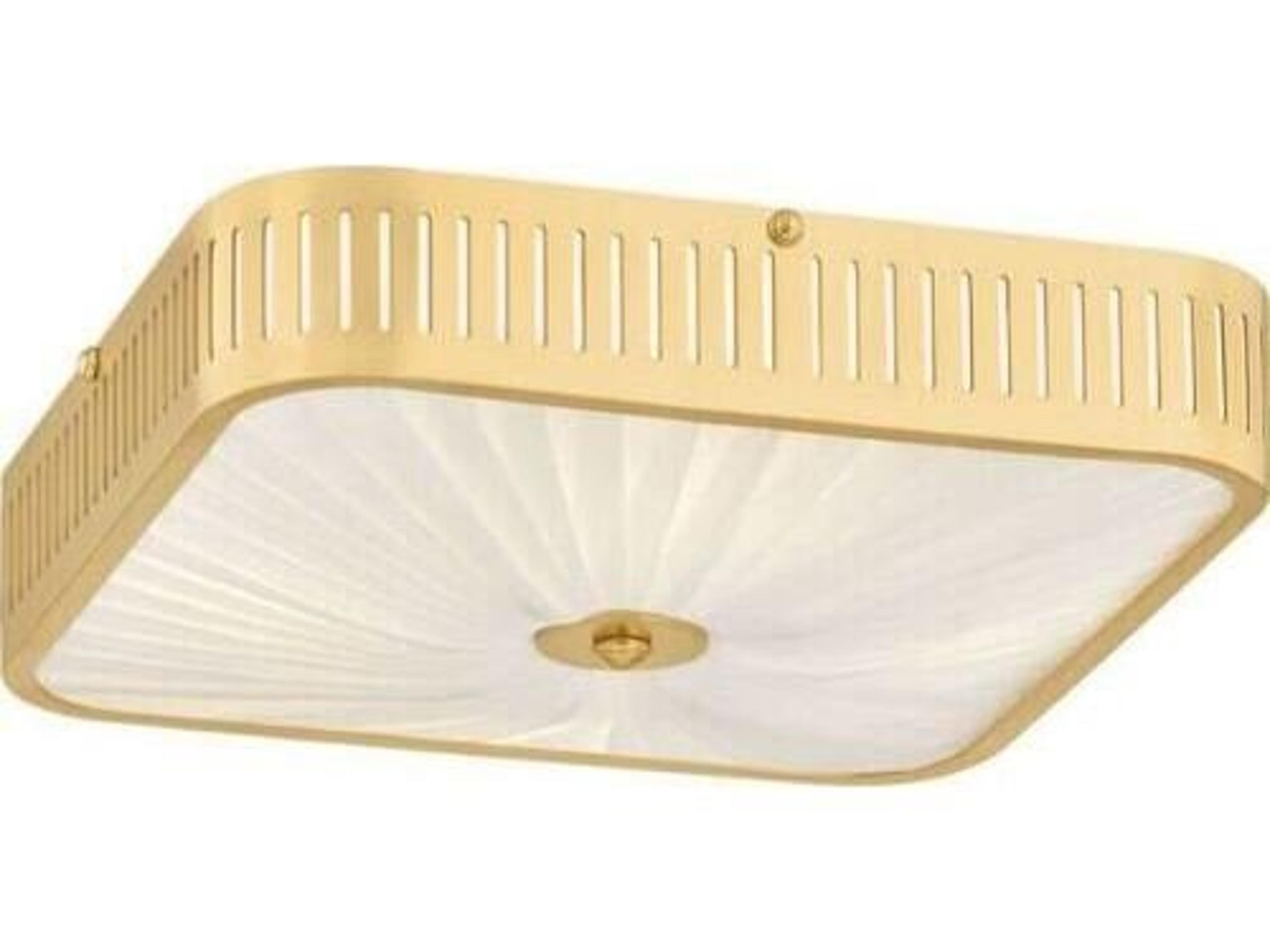 Henri 4-Light Aged Brass Geometric Flush Mount