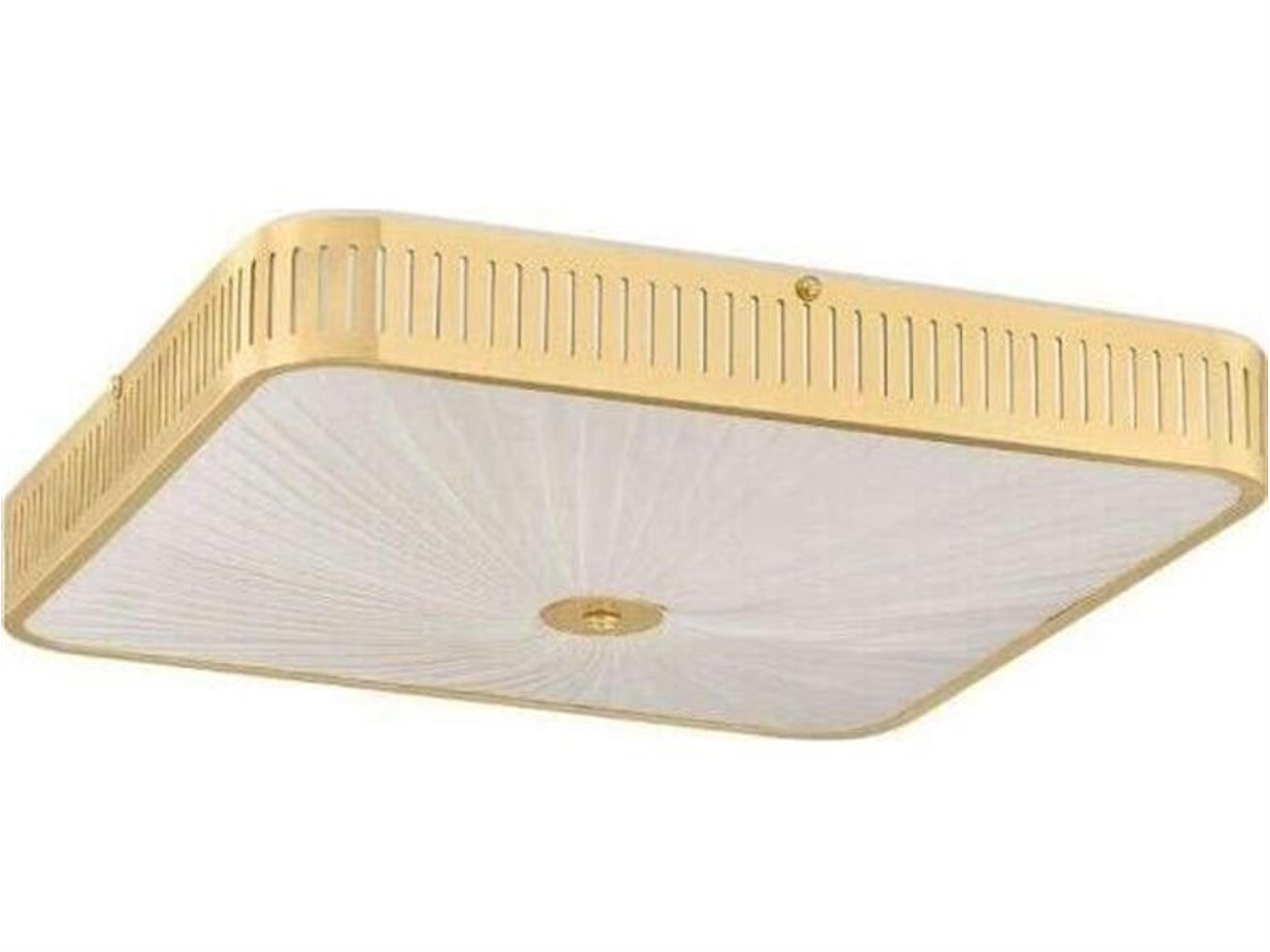Henri 6-Light Aged Brass Geometric Flush Mount
