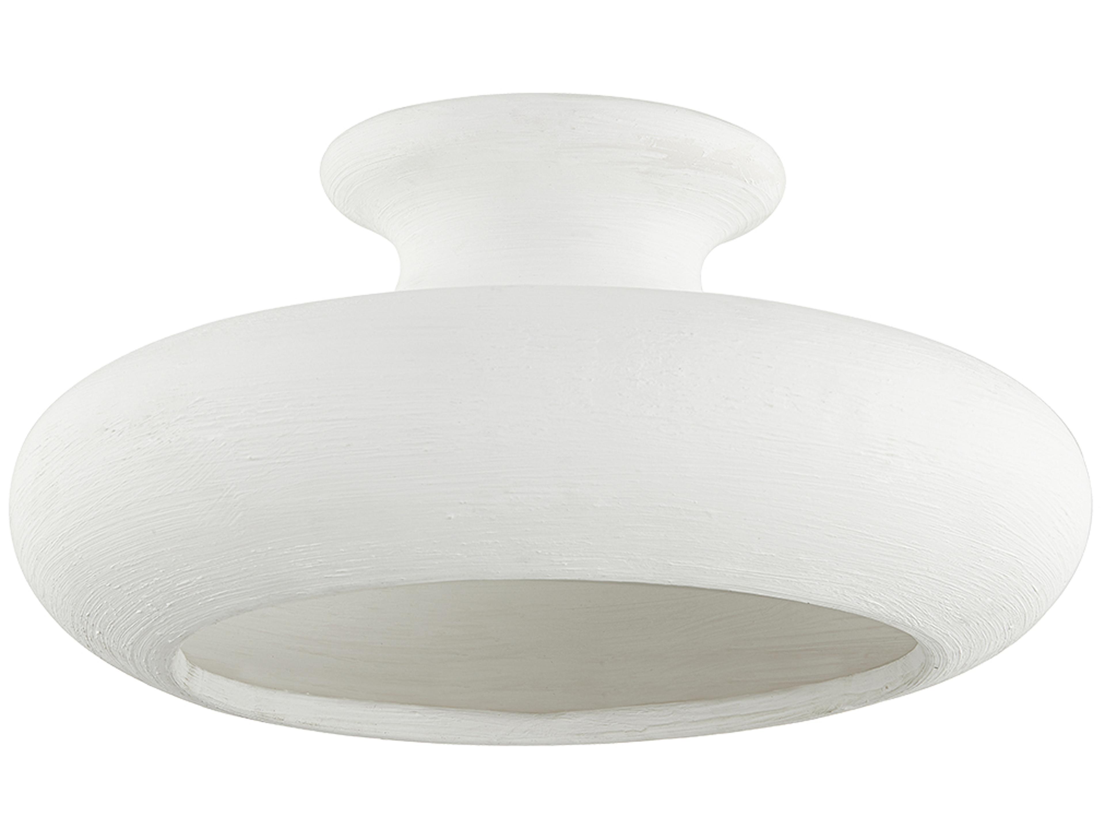 Annie 1-Light White Round Semi Flush Mount