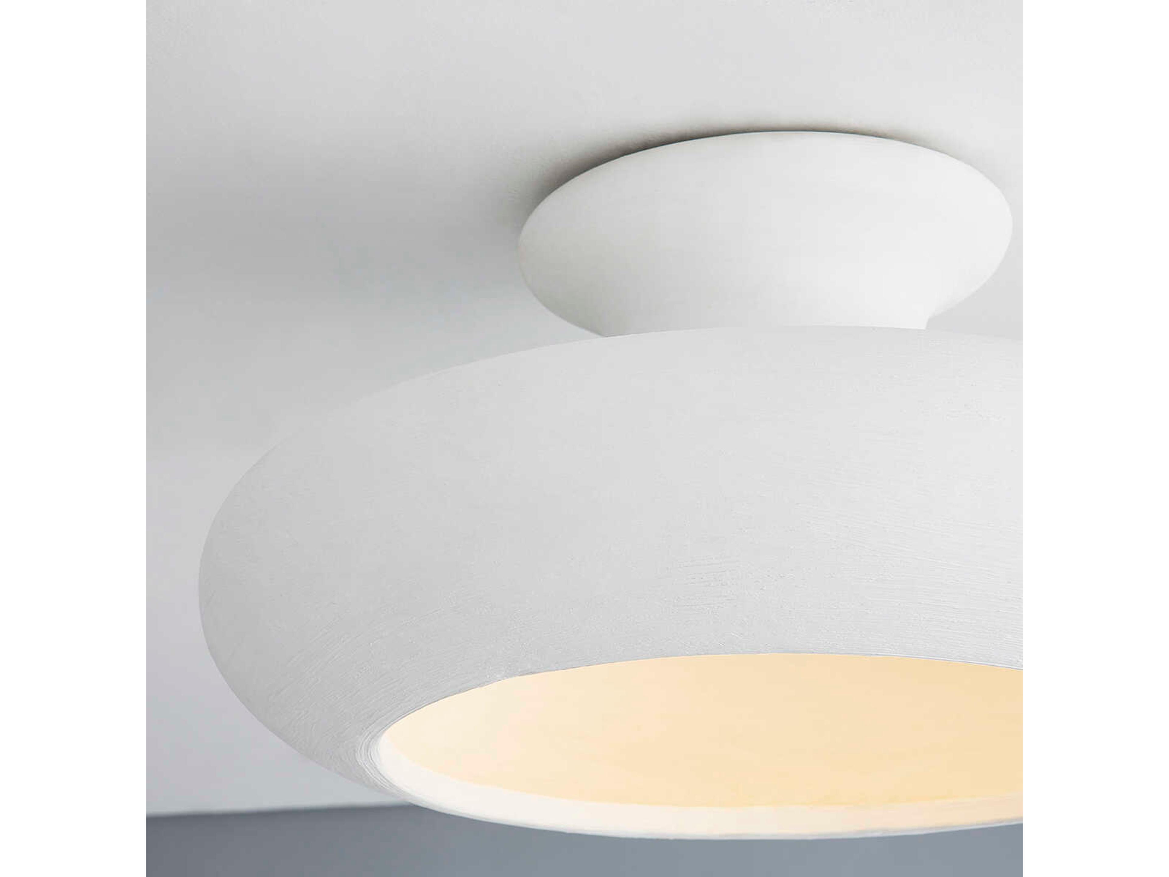 Hudson Valley Annie 1-Light White Round Semi Flush Mount