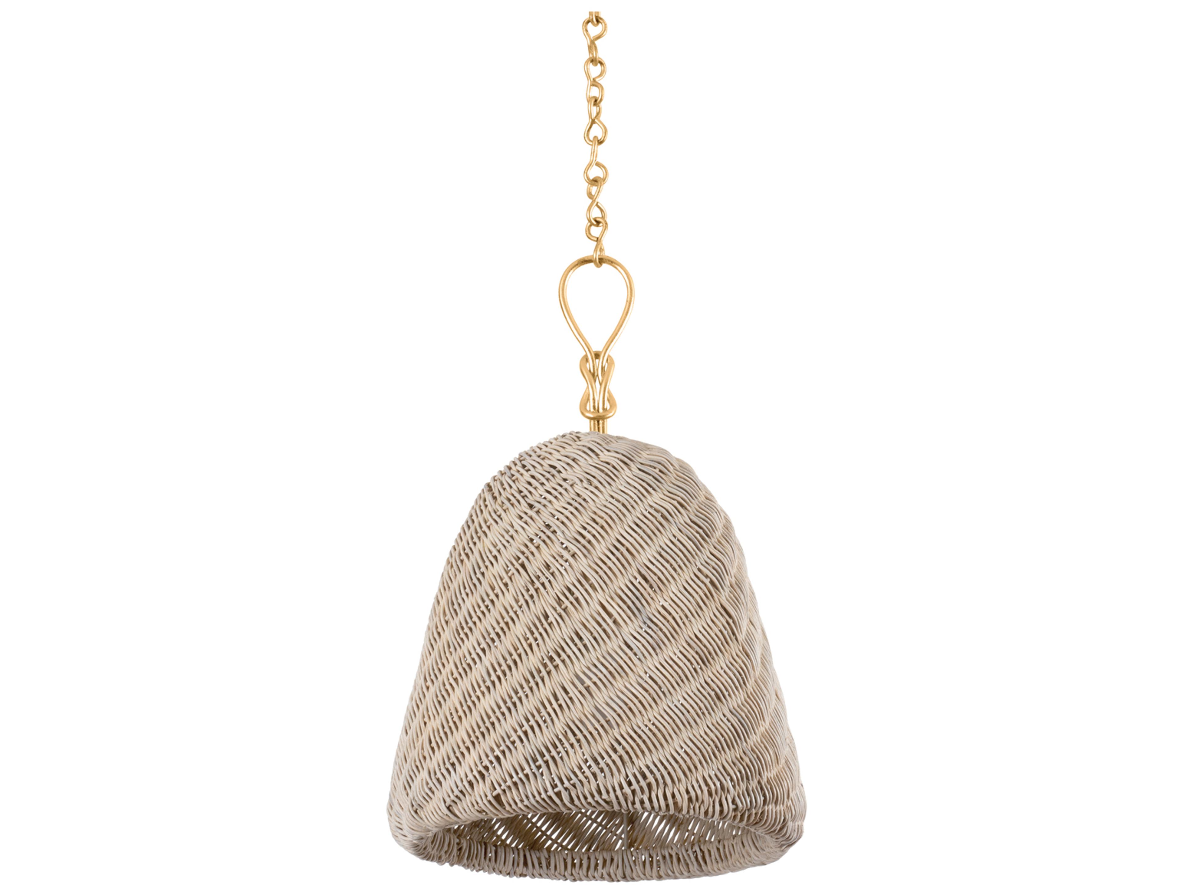 Reina 1-Light Gold Leaf Gray Bell Pendant