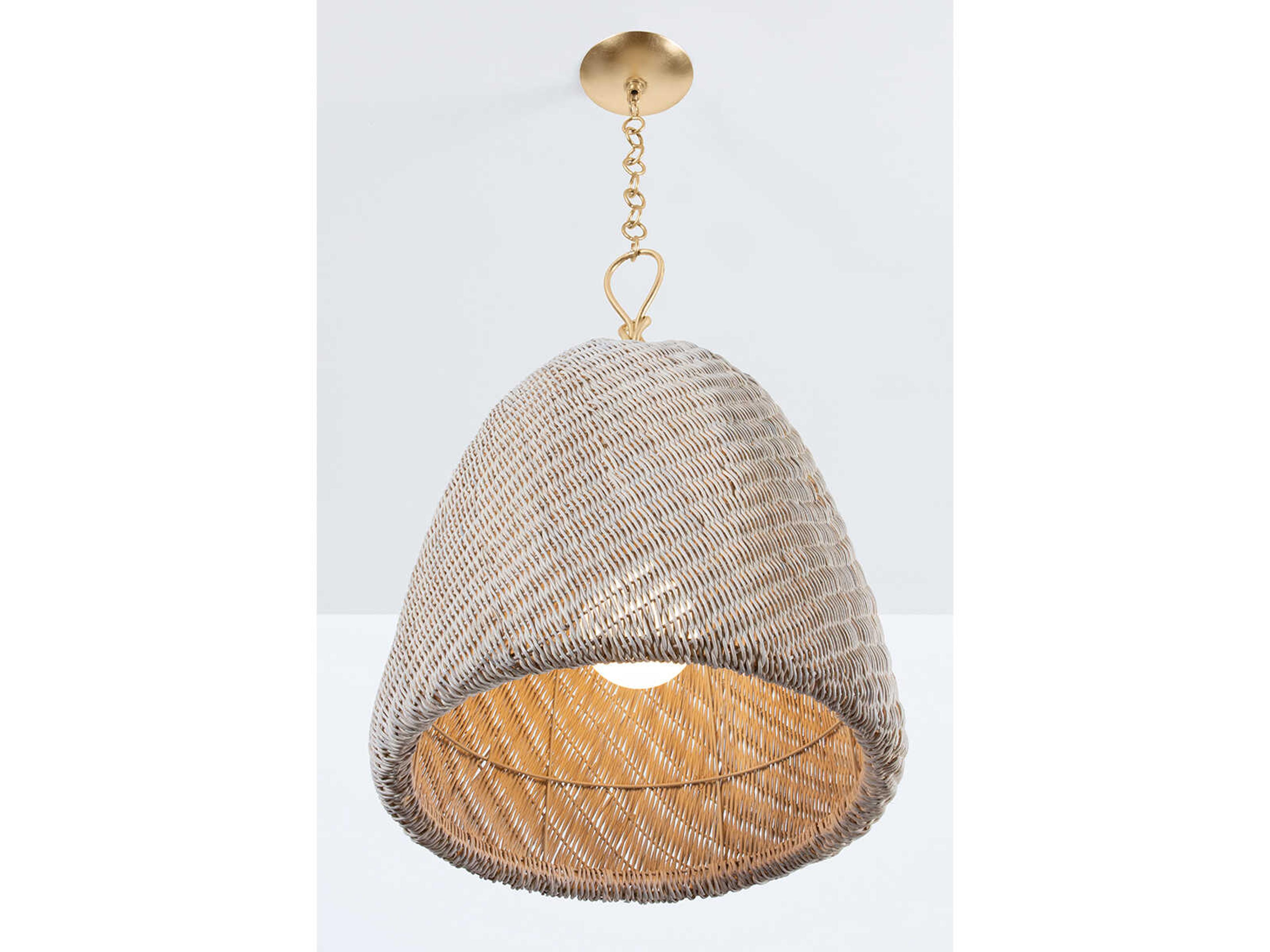 Hudson Valley Reina 1-Light Gold Leaf Gray Bell Pendant