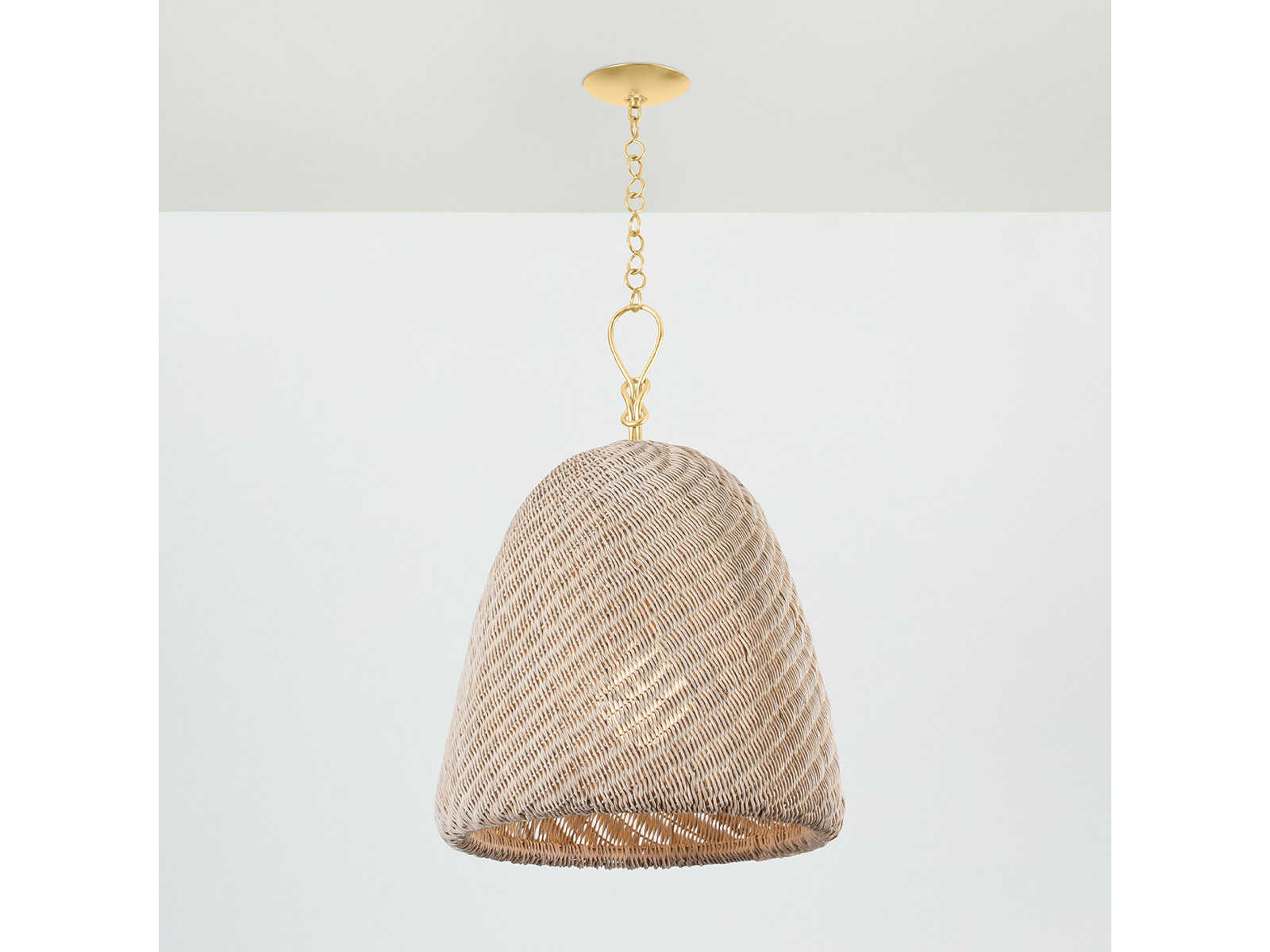 Hudson Valley Reina 1-Light Gold Leaf Gray Bell Pendant