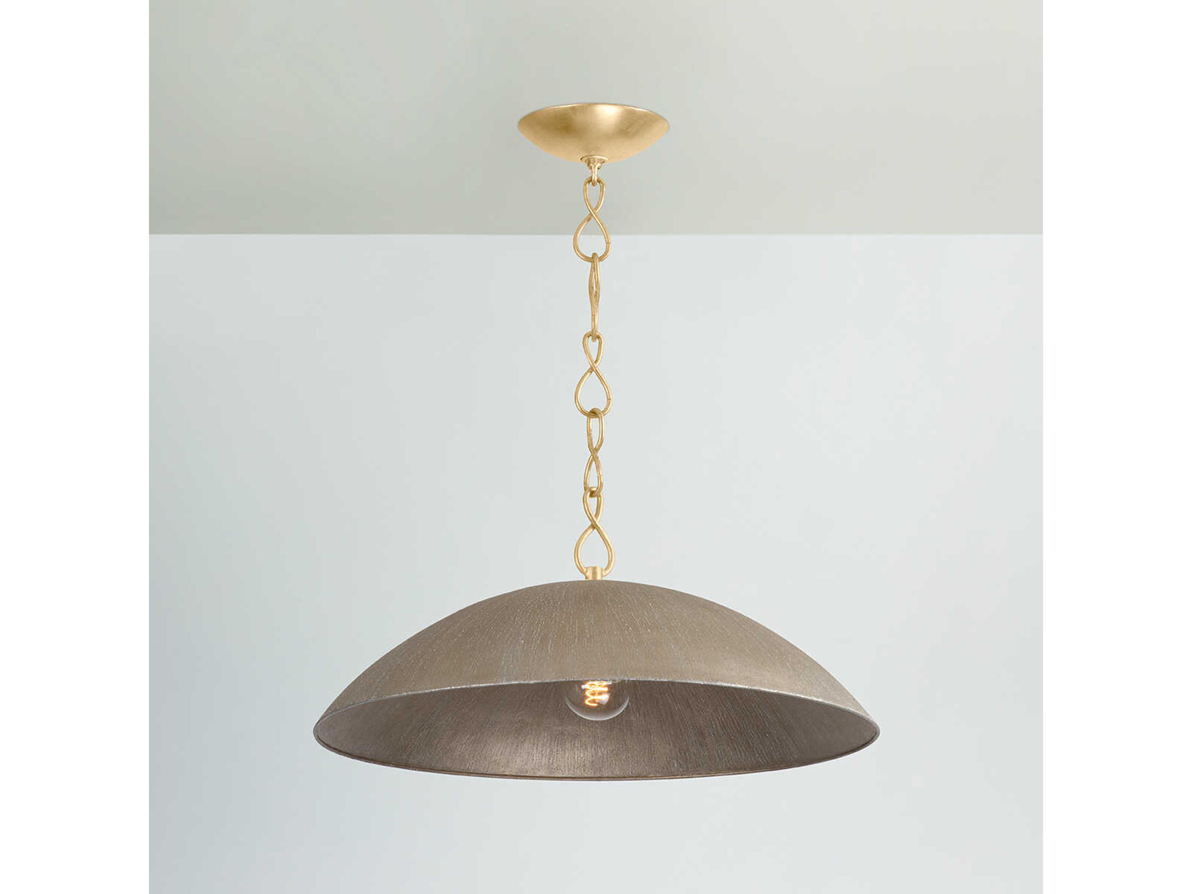 Hudson Valley Eve 1-Light Silver Dome Pendant