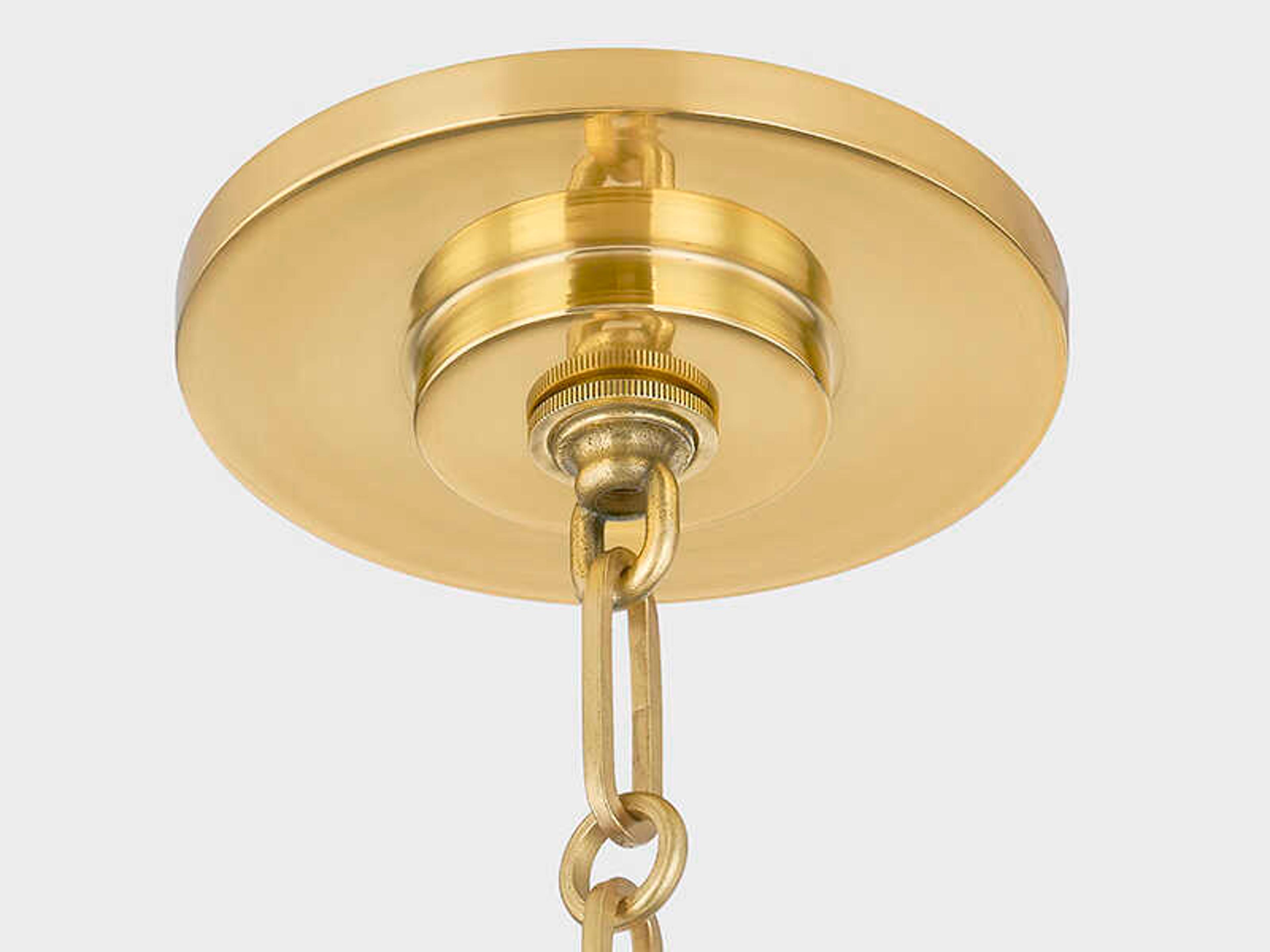 Hudson Valley Bronson 1-Light Aged Brass White Plaster Pendant