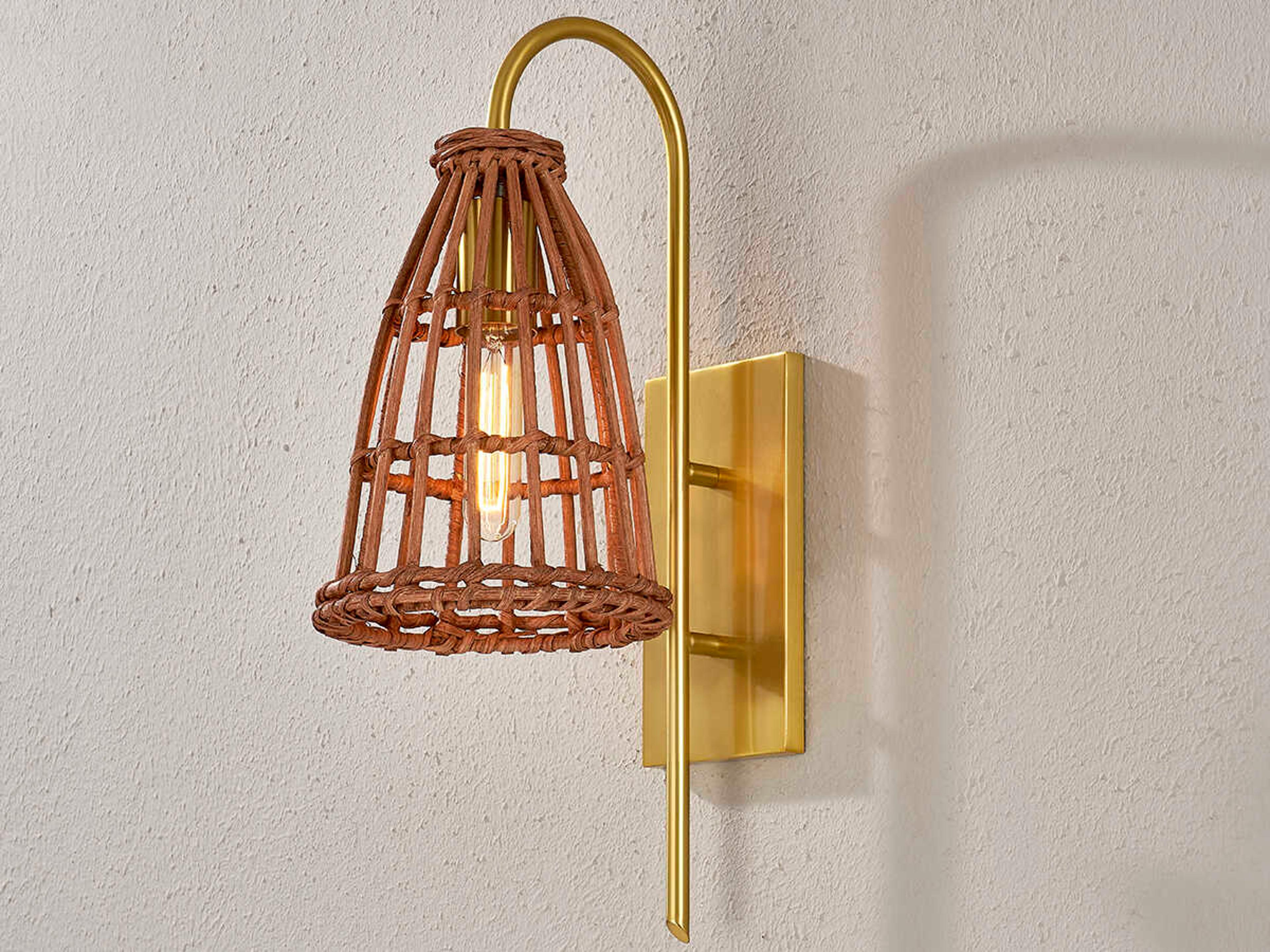 Hudson Valley Jordan 1-Light Aged Brass Brown Wall Sconce
