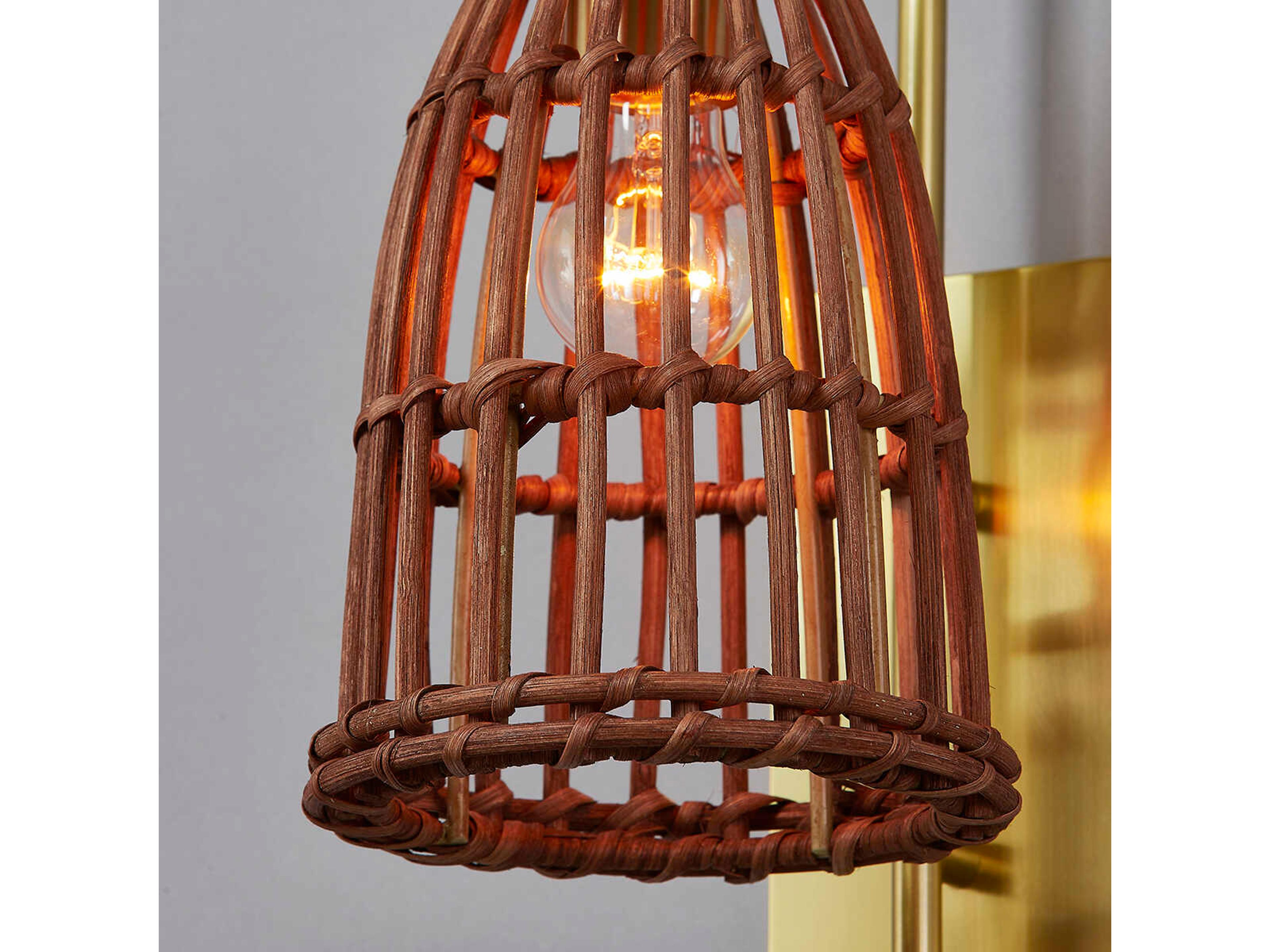 Hudson Valley Jordan 1-Light Aged Brass Brown Wall Sconce