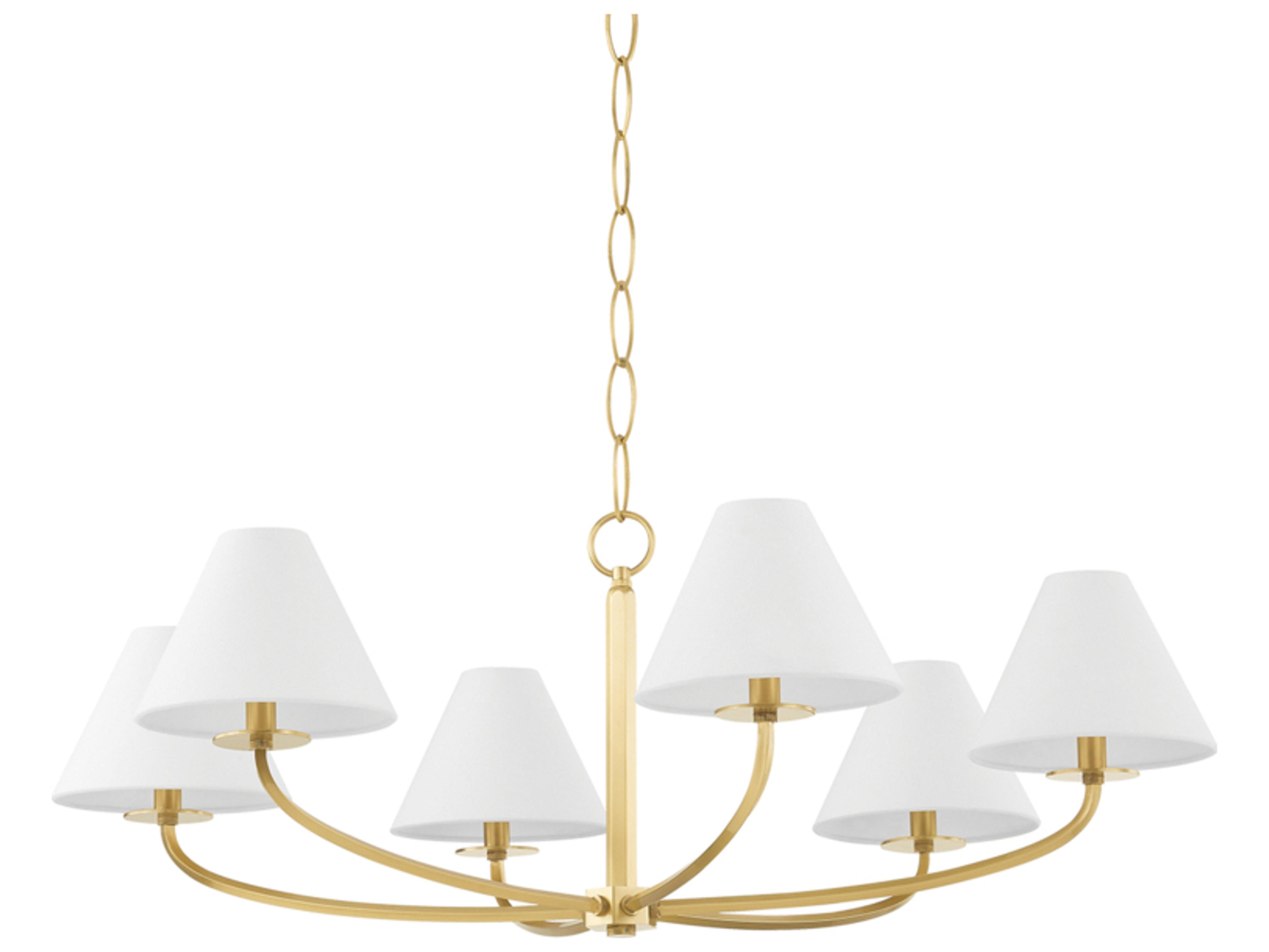 Stacey 6-Light Aged Brass Empire Chandelier