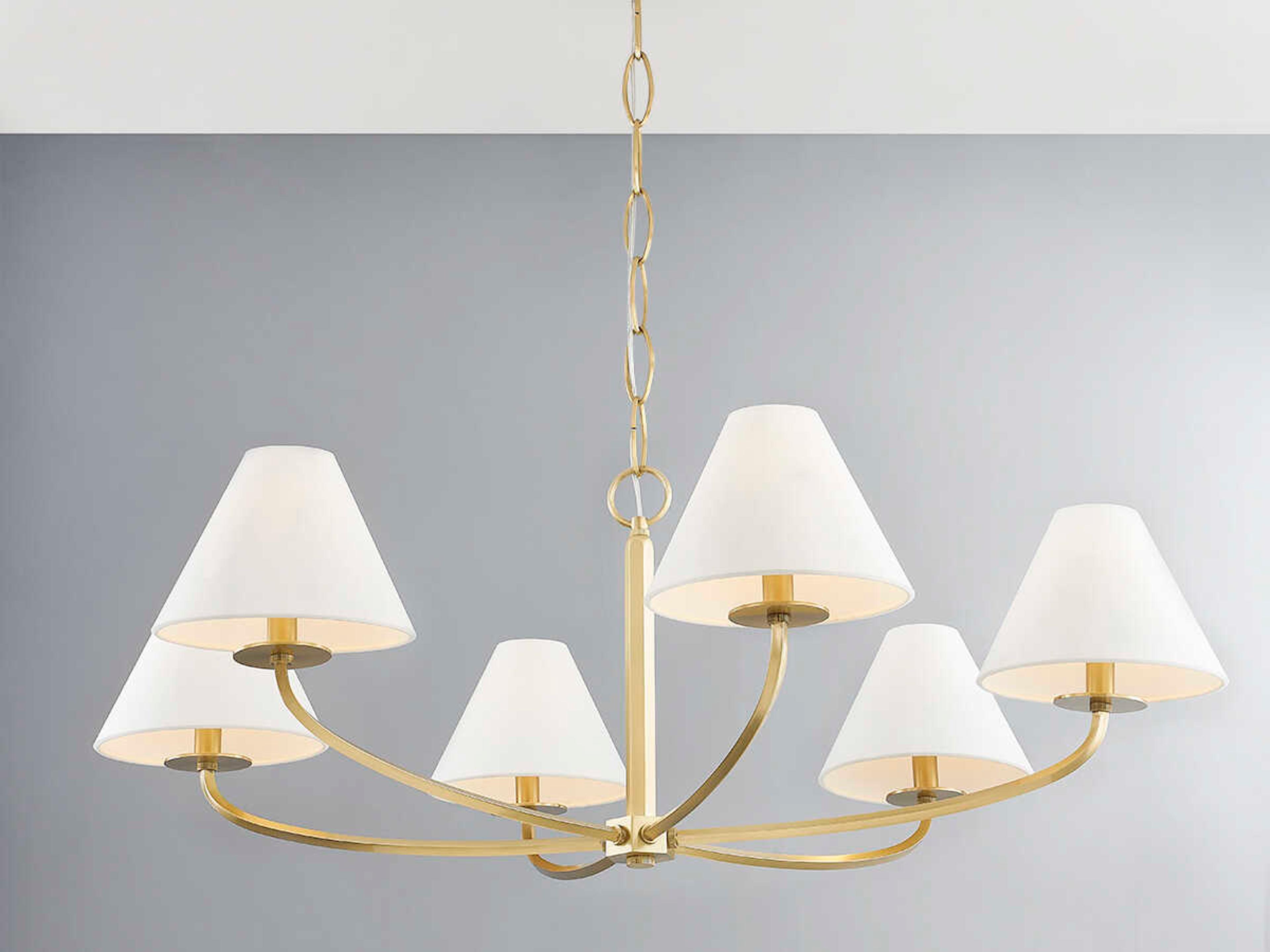Hudson Valley Stacey 6-Light Aged Brass Empire Chandelier